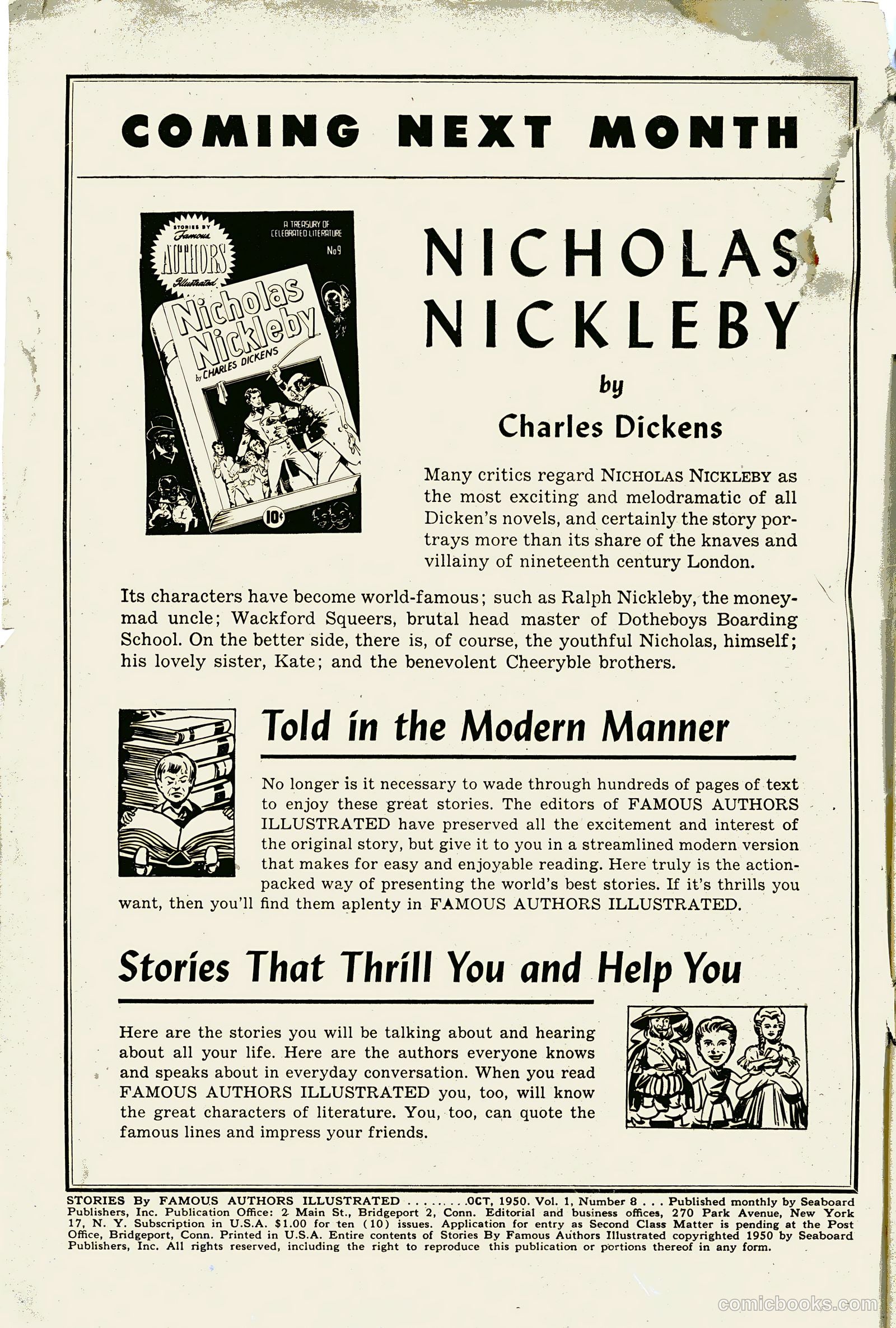 Stories by Famous Authors Illustrated #8 (1950) — page 2 of 36