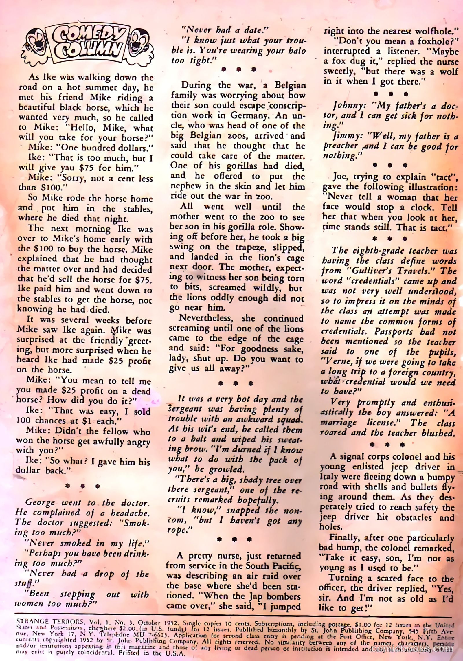 Strange Terrors #3 (1952) — page 2 of 36