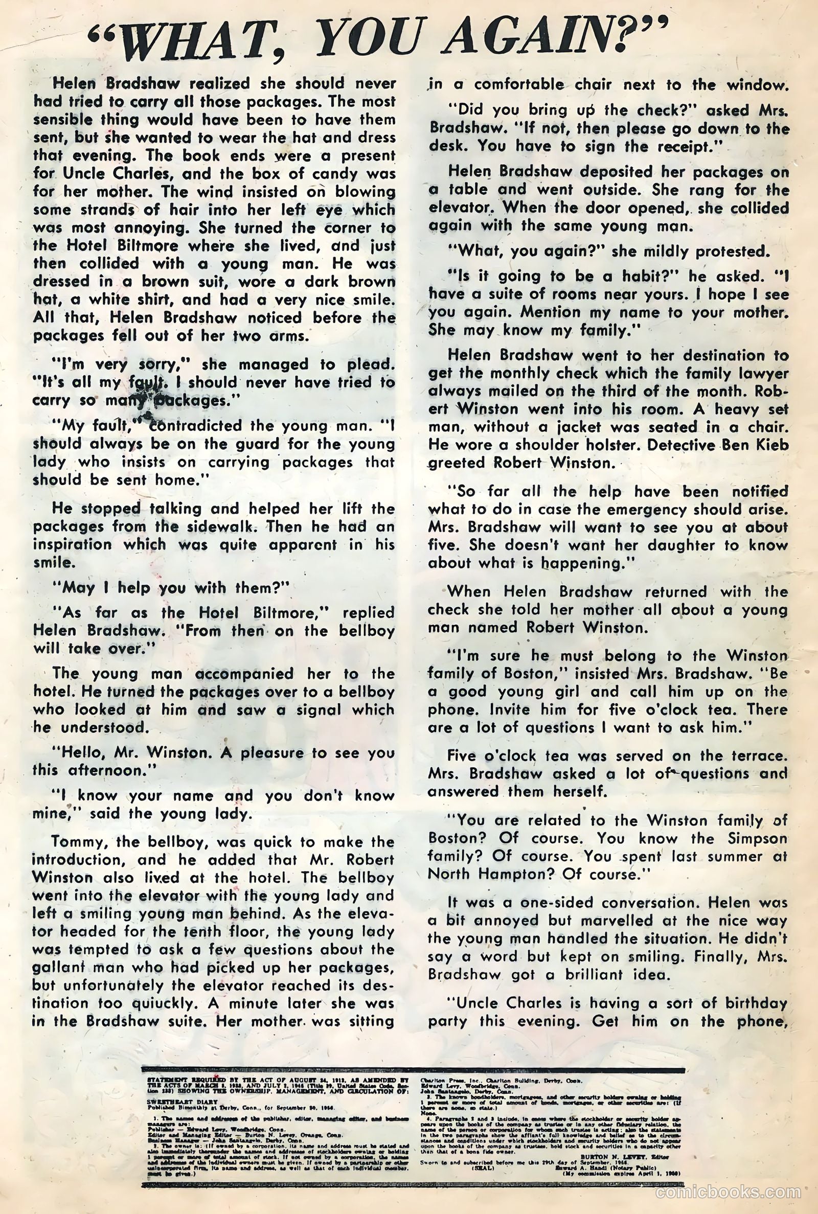 Sweetheart Diary #37 (1957) — page 20 of 36