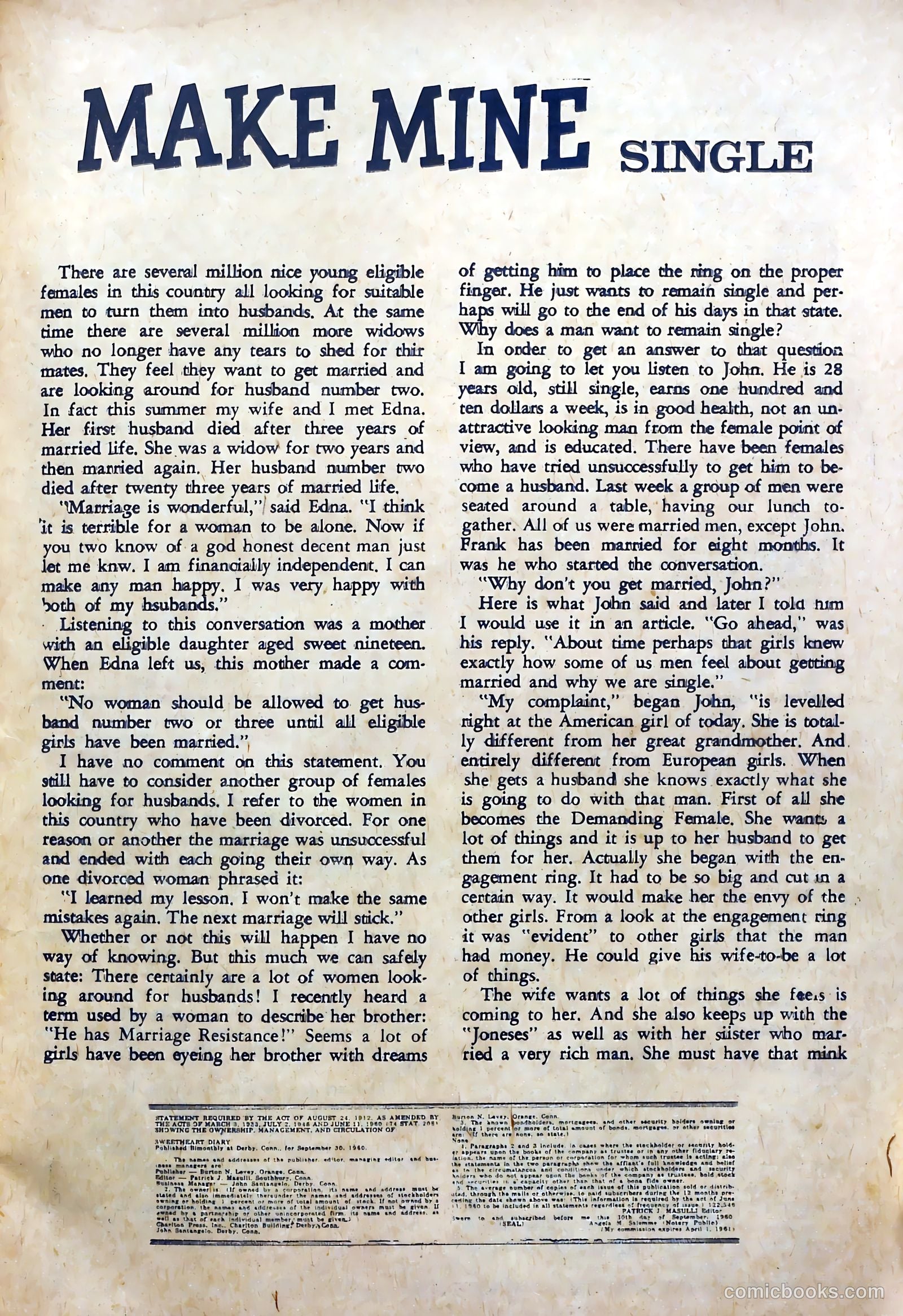 Sweetheart Diary #58 (1961) — page 23 of 36