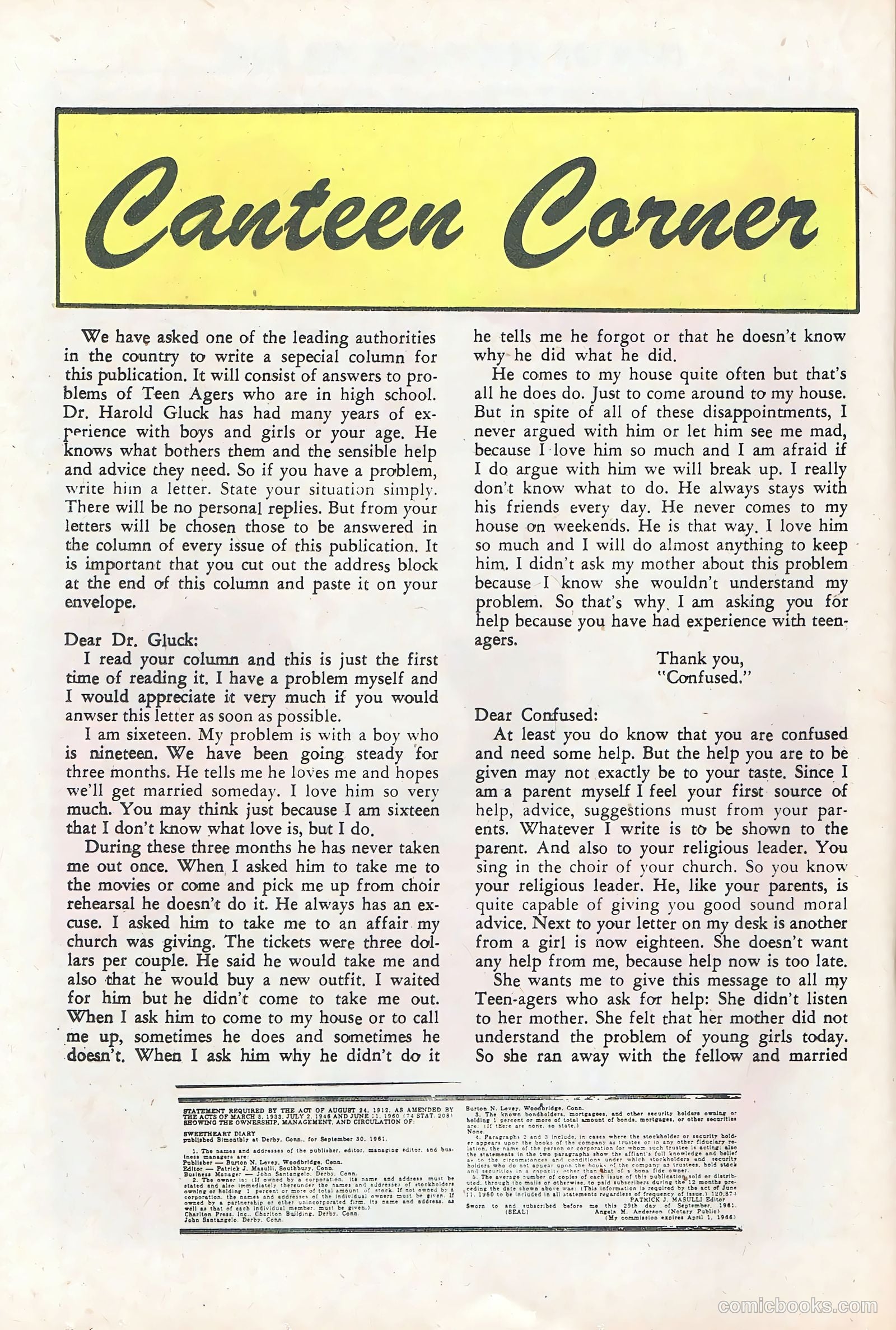 Sweetheart Diary #63 (1962) — page 20 of 36