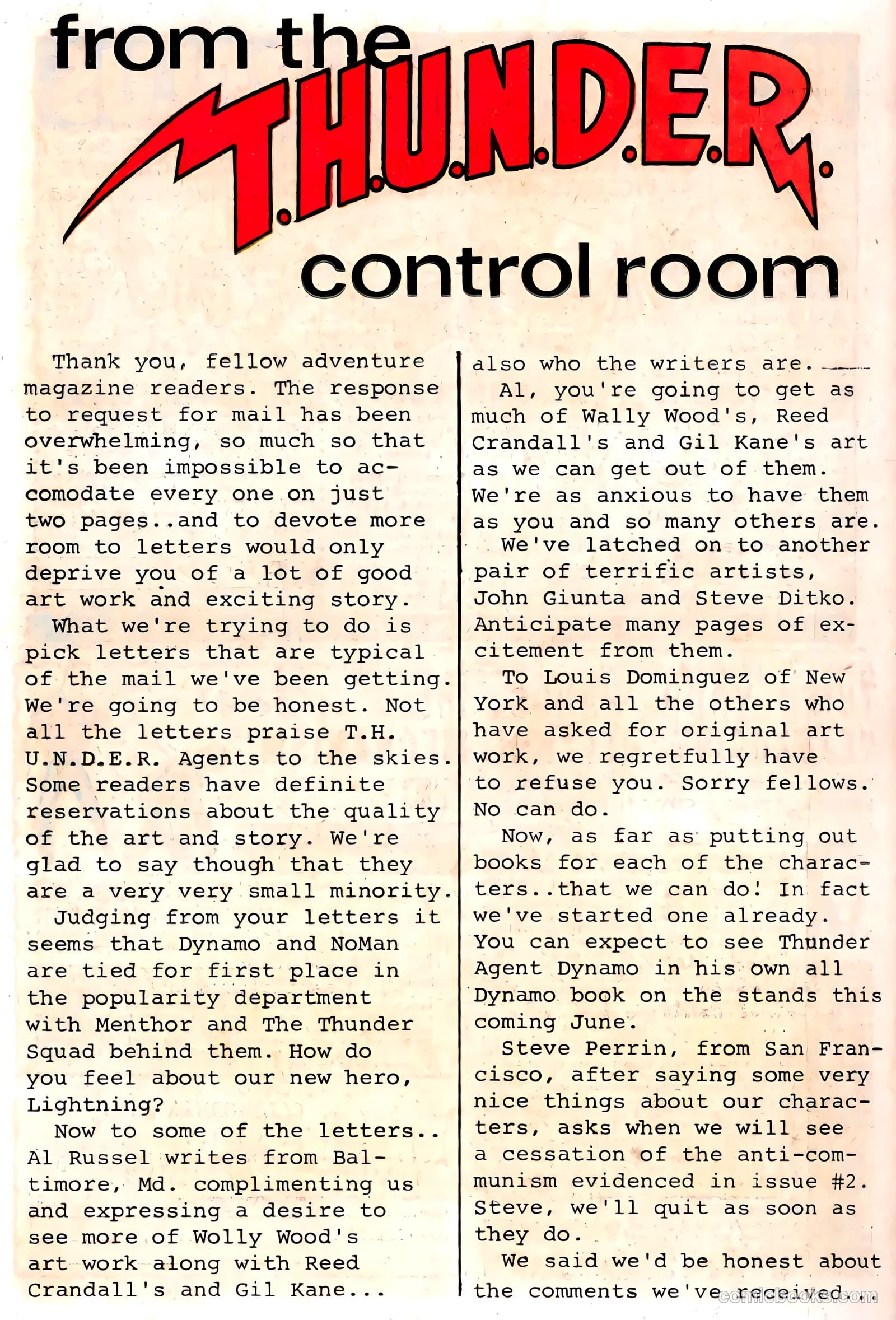 T.H.U.N.D.E.R. Agents #5 (1966) — page 50 of 68