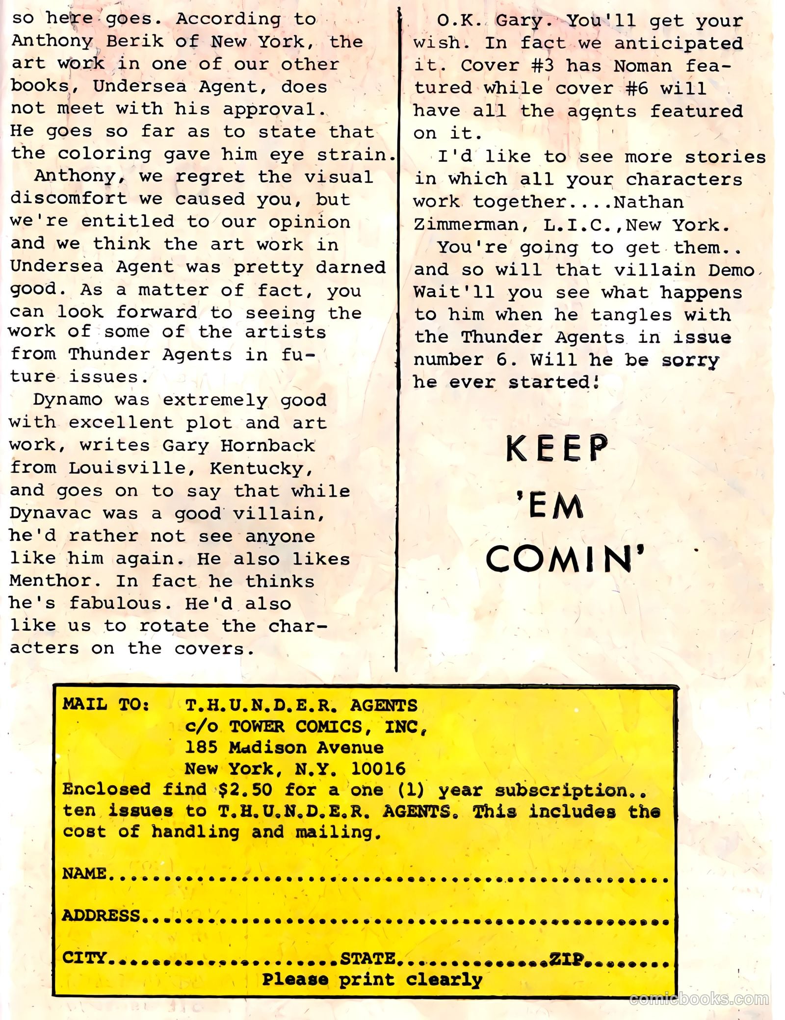 T.H.U.N.D.E.R. Agents #5 (1966) — page 51 of 68