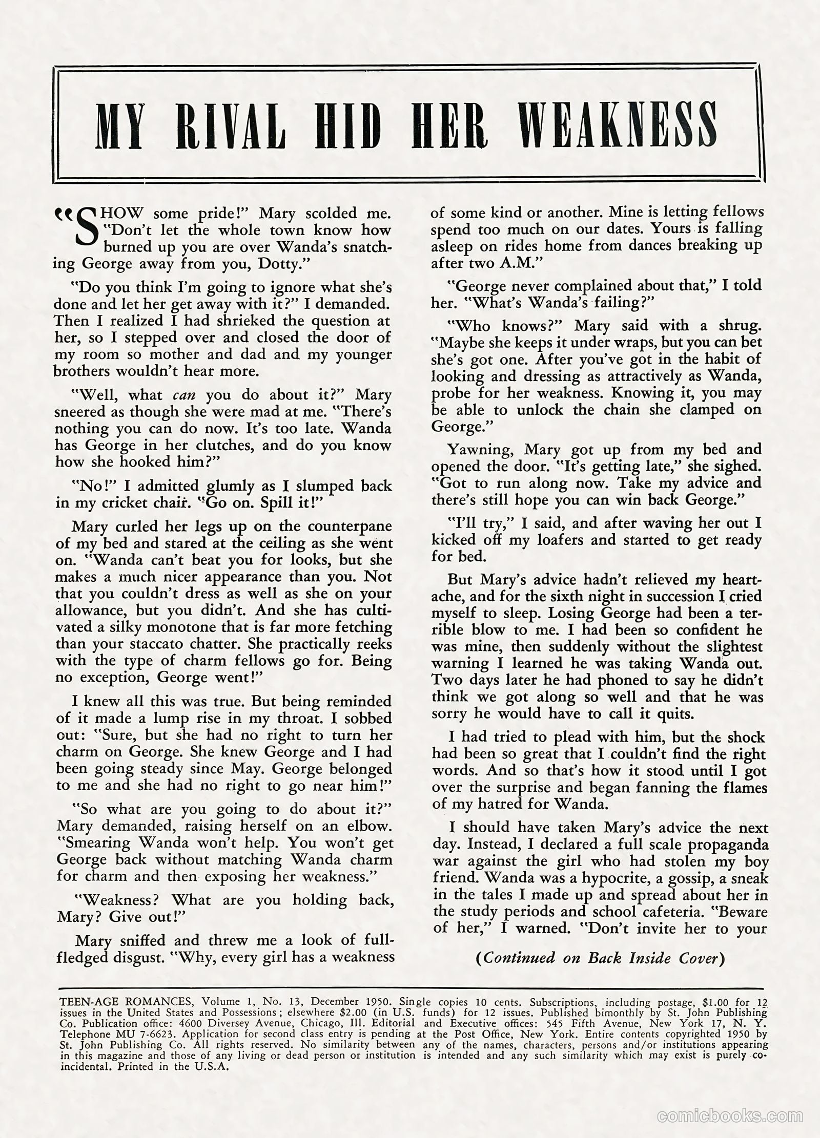 Teen-Age Romances #13 (1950) — page 2 of 36