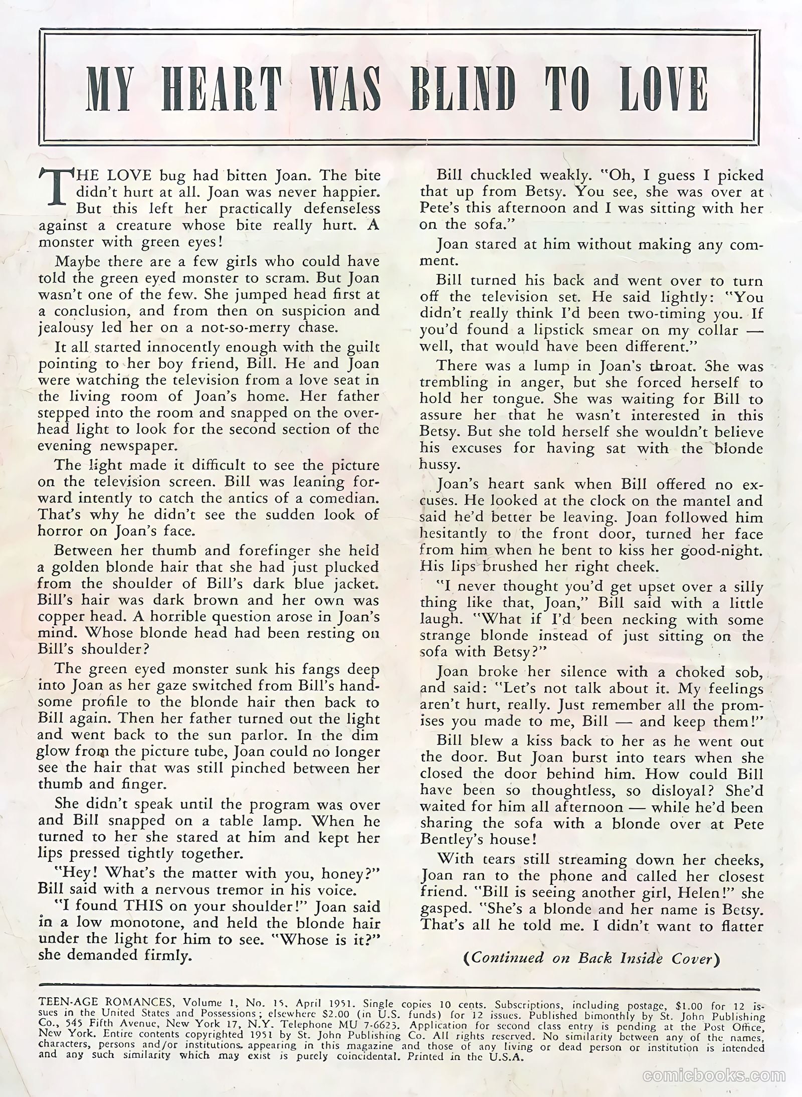 Teen-Age Romances #15 (1951) — page 2 of 36