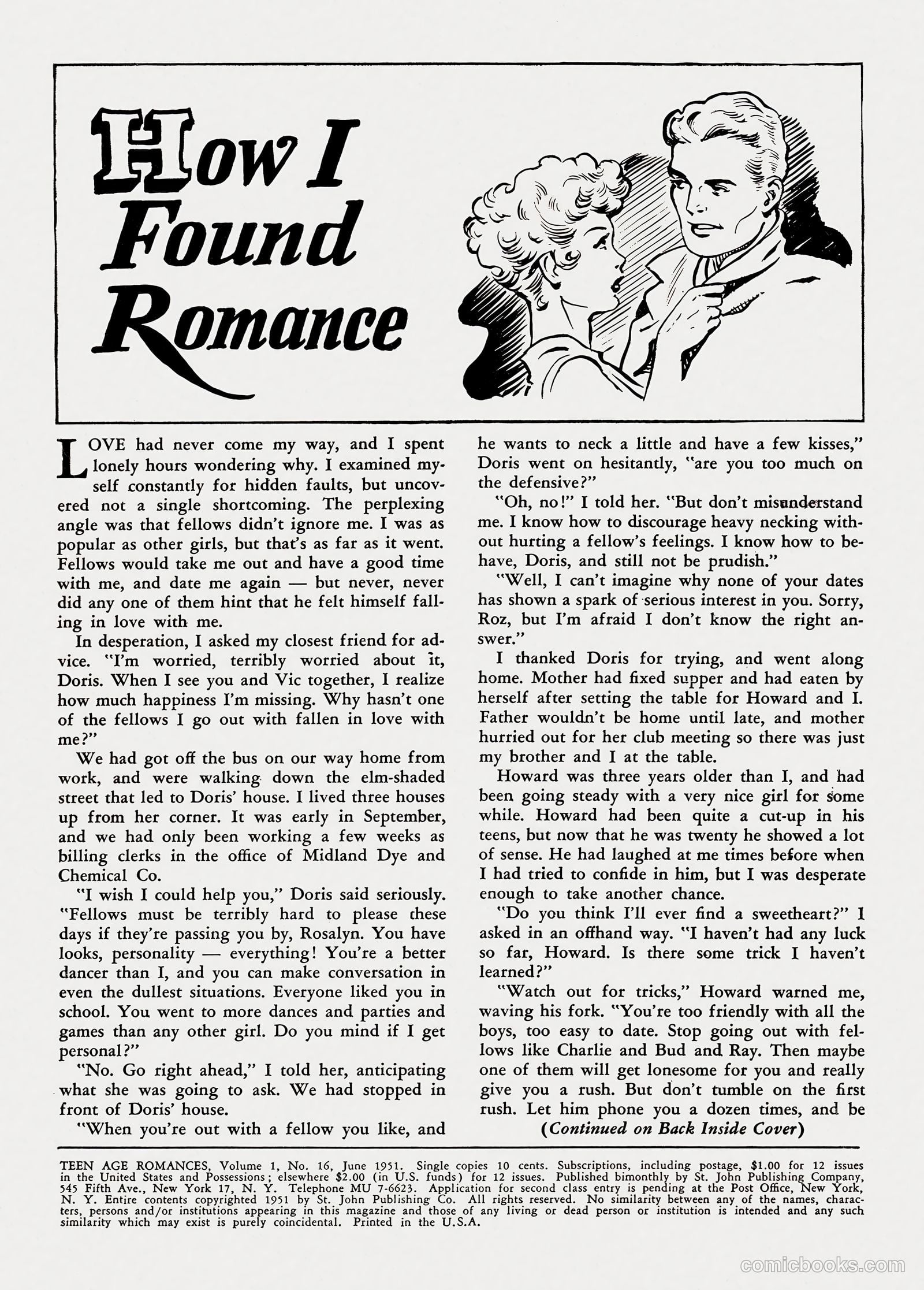 Teen-Age Romances #16 (1951) — page 2 of 36