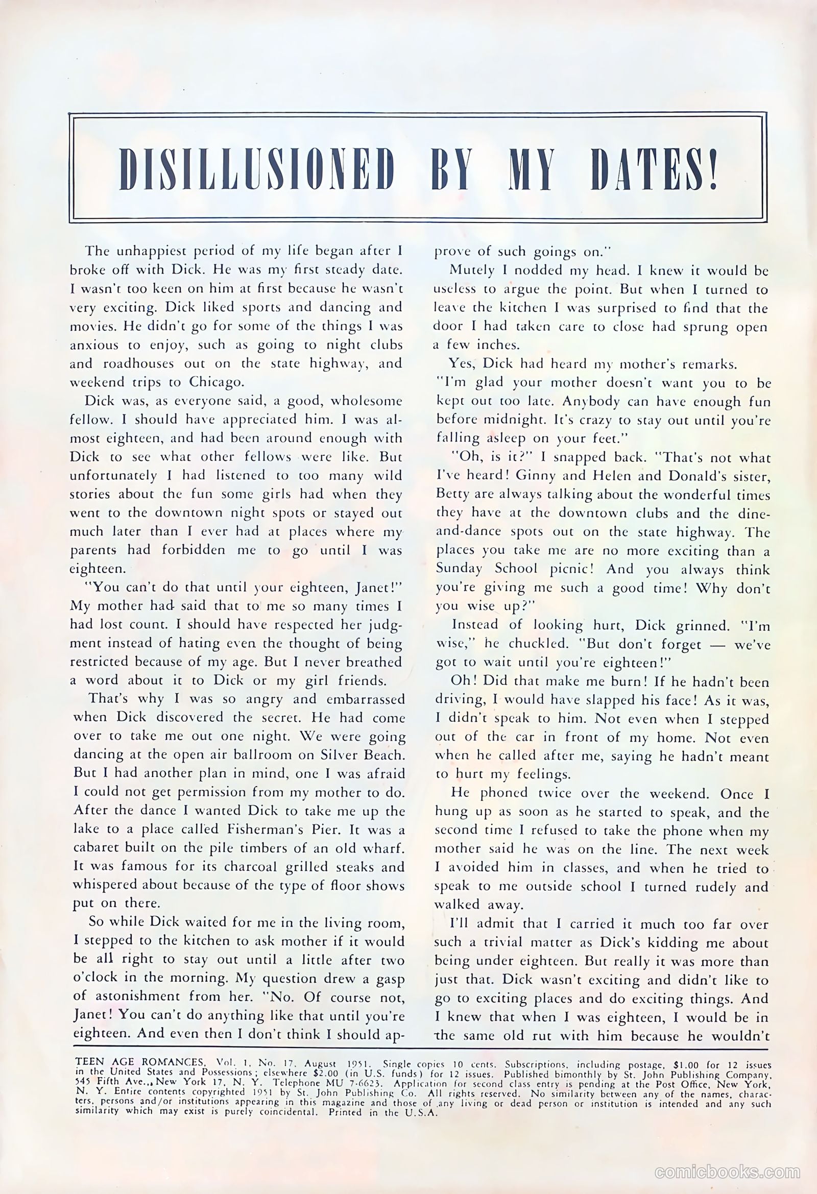 Teen-Age Romances #17 (1951) — page 2 of 36