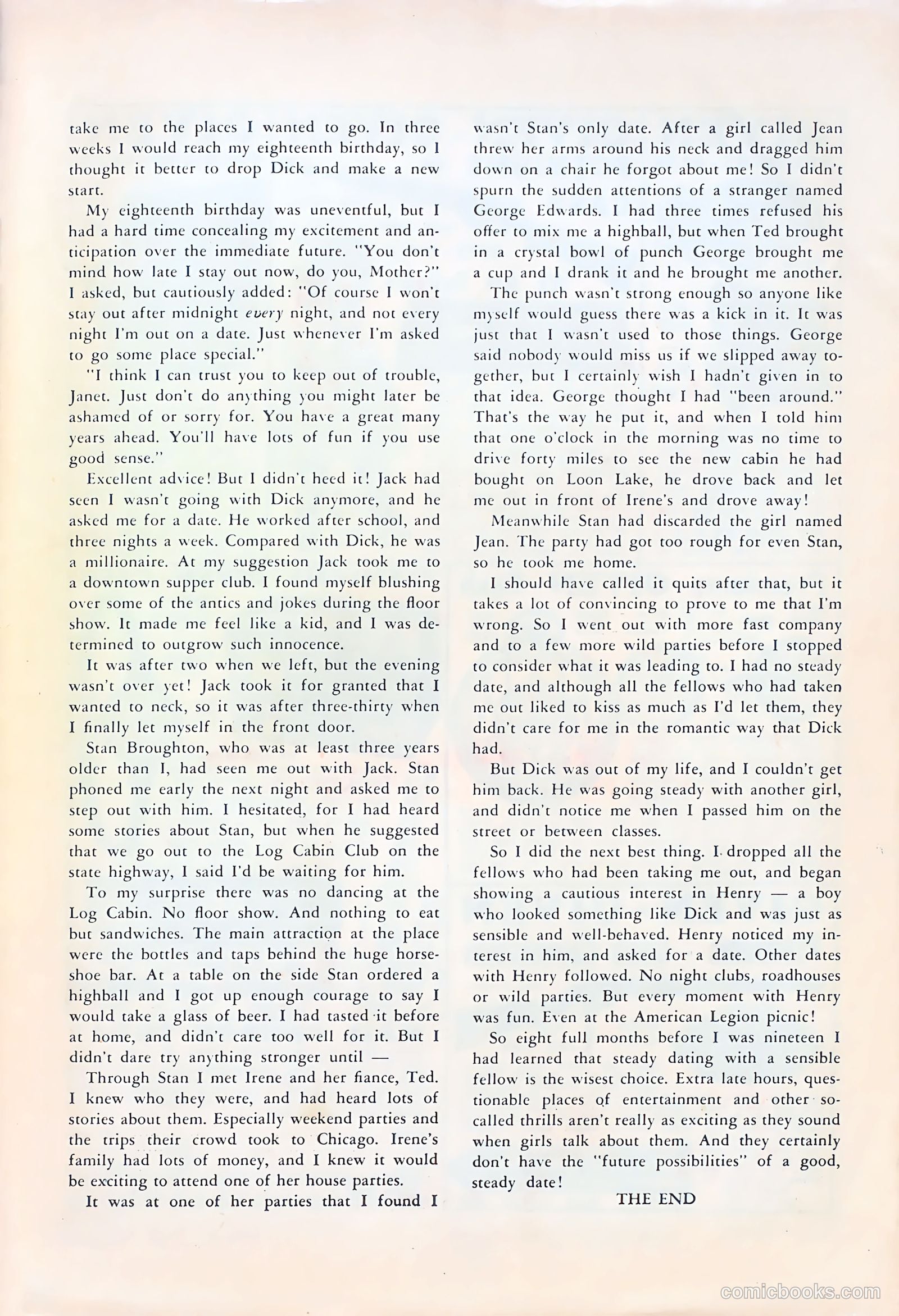 Teen-Age Romances #17 (1951) — page 35 of 36