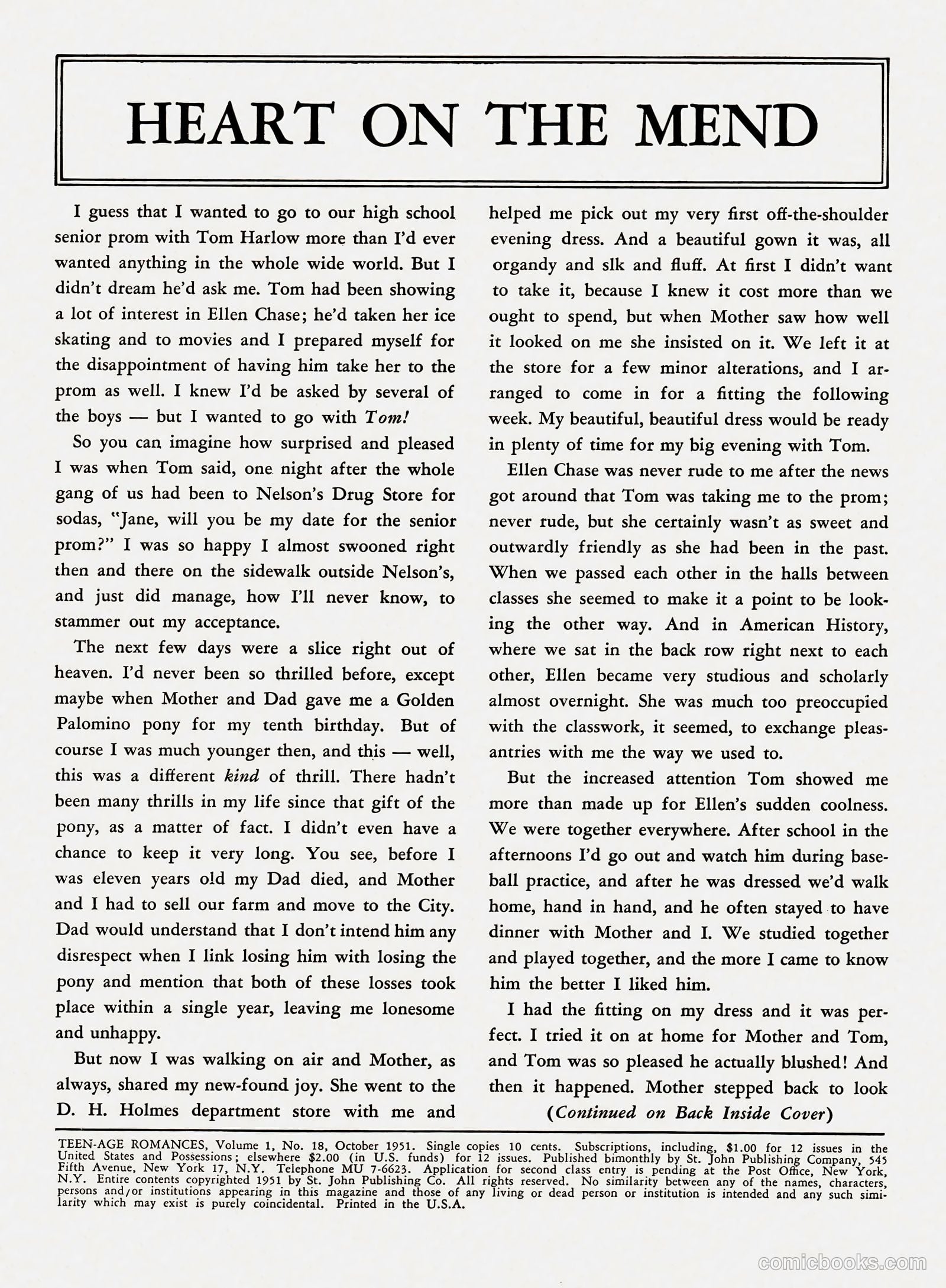 Teen-Age Romances #18 (1951) — page 2 of 36
