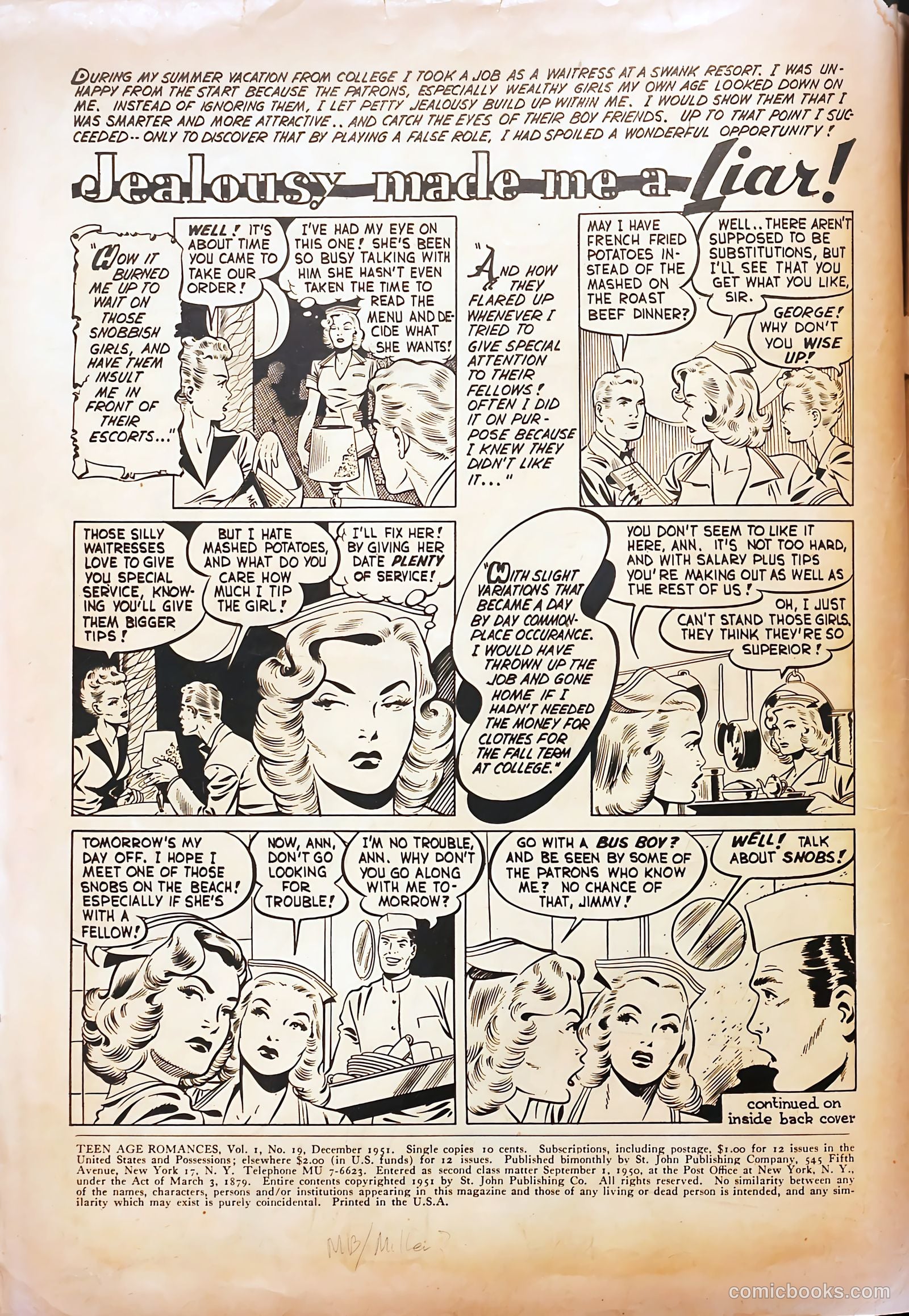 Teen-Age Romances #19 (1951) — page 2 of 36