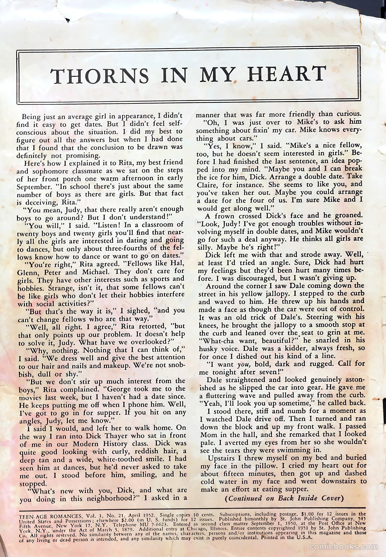 Teen-Age Romances #21 (1952) — page 3 of 37