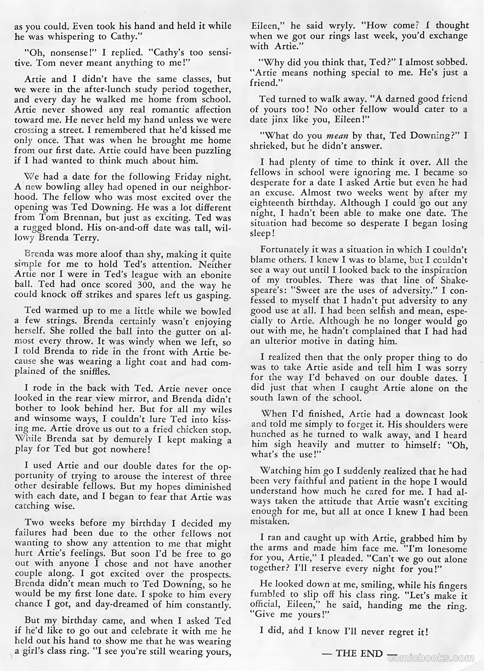 Teen-Age Romances #24 (1952) — page 35 of 37