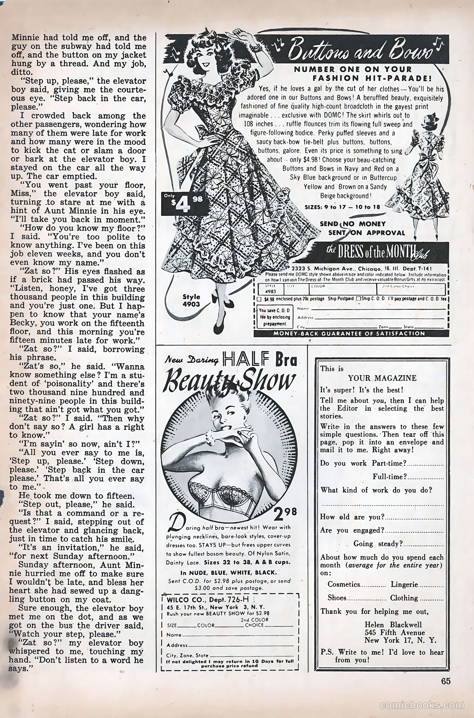 Teen-Age Romances #4 (1949) — page 65 of 68