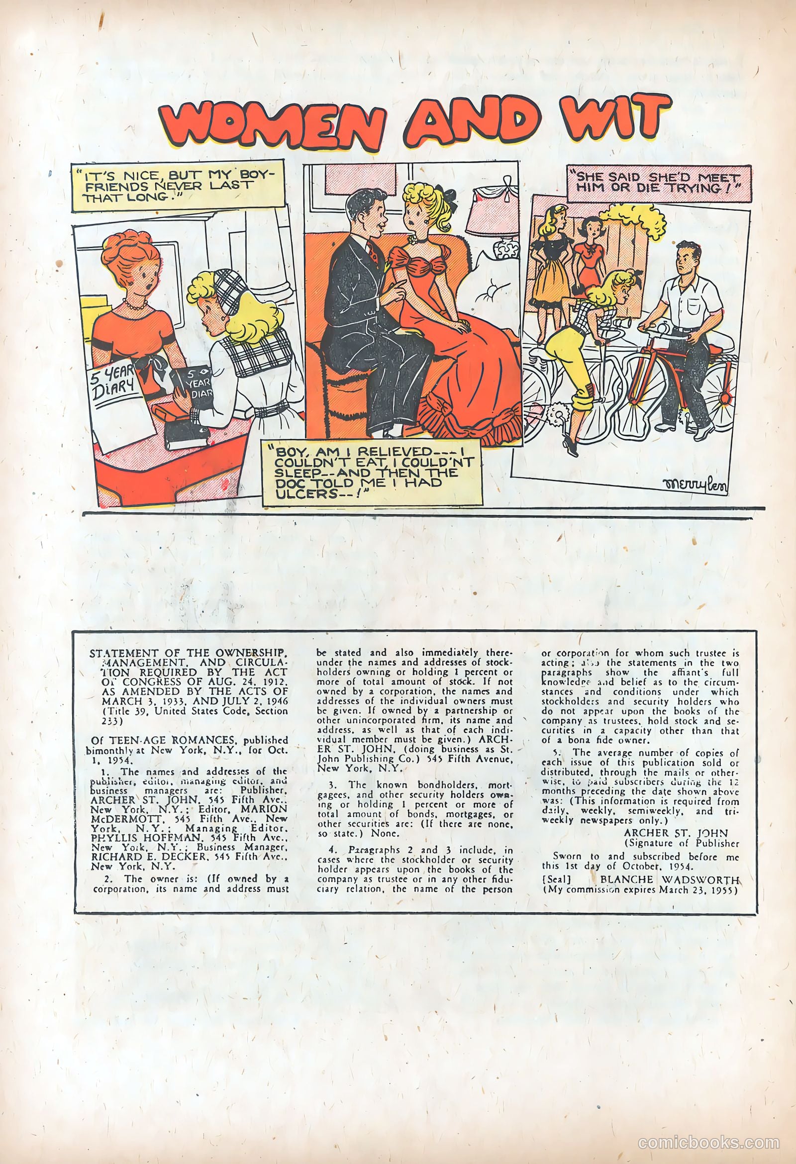 Teen-Age Romances #41 (1955) — page 24 of 36