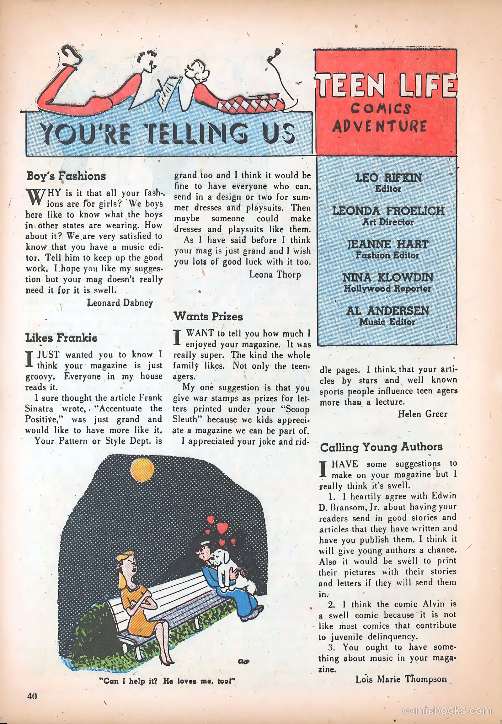 Teen Life Comics and Adventure #3 (1945) — page 39 of 51