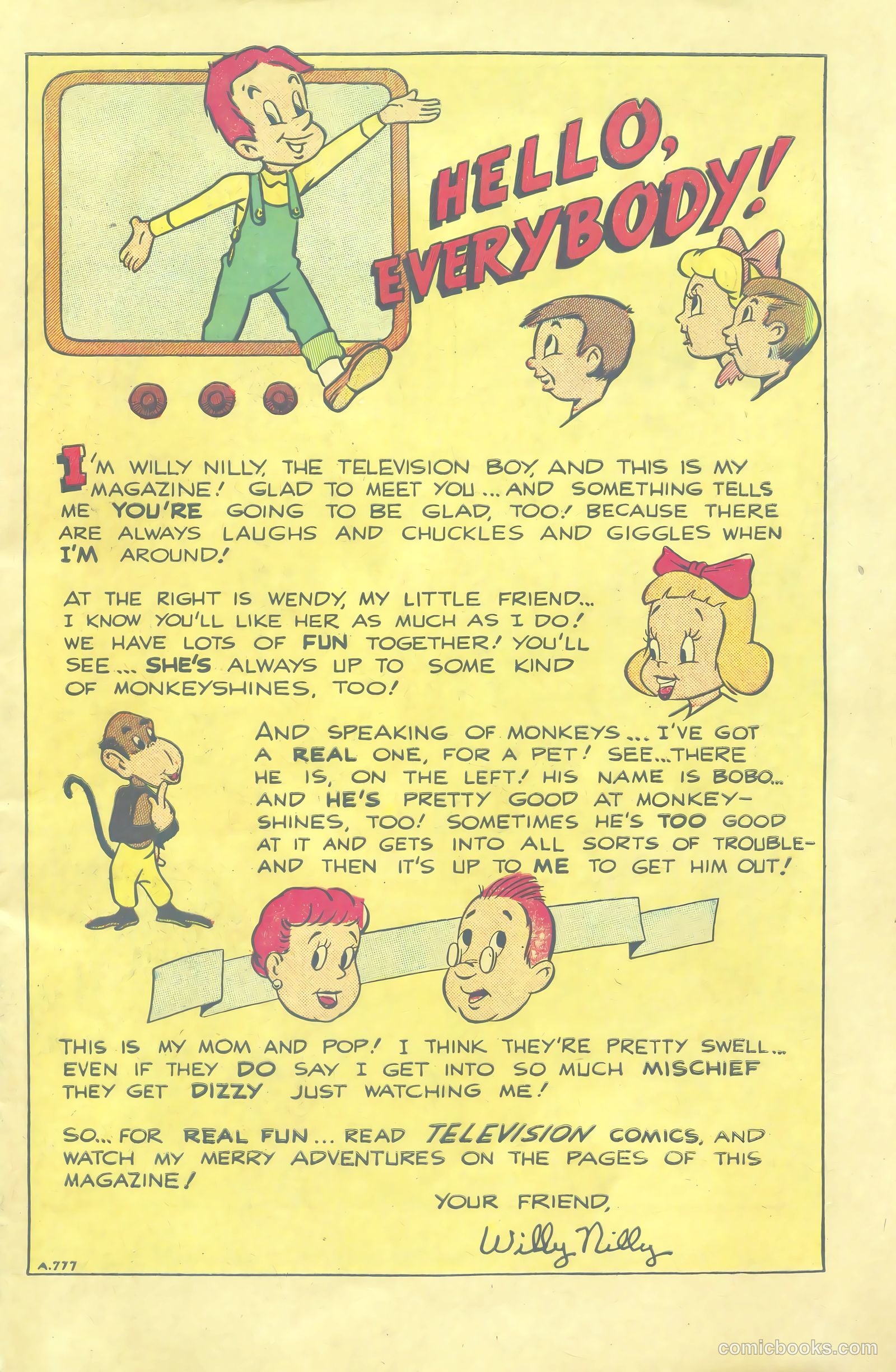 Television Comics #5 (1950) — page 3 of 36