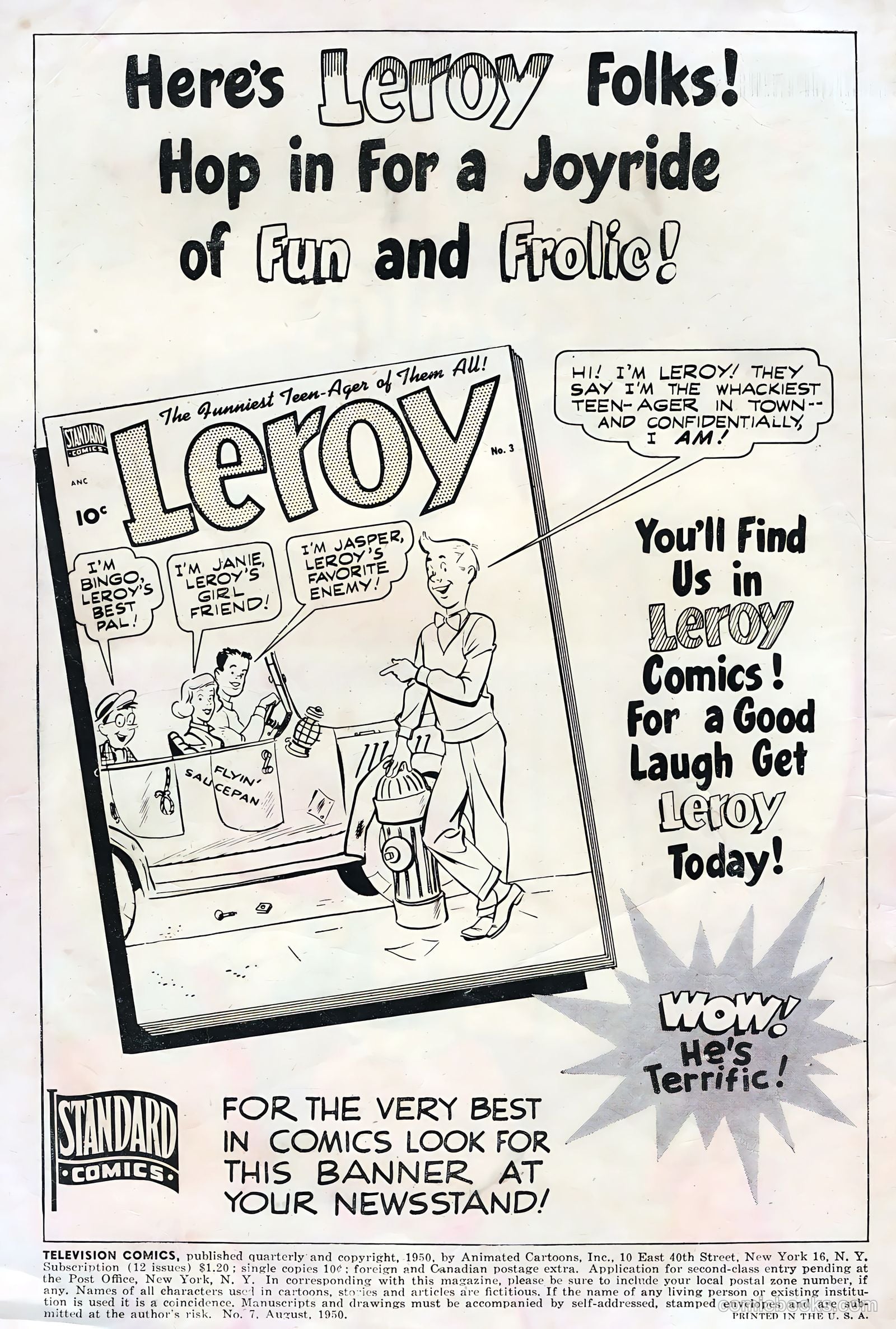 Television Comics #7 (1950) — page 2 of 36