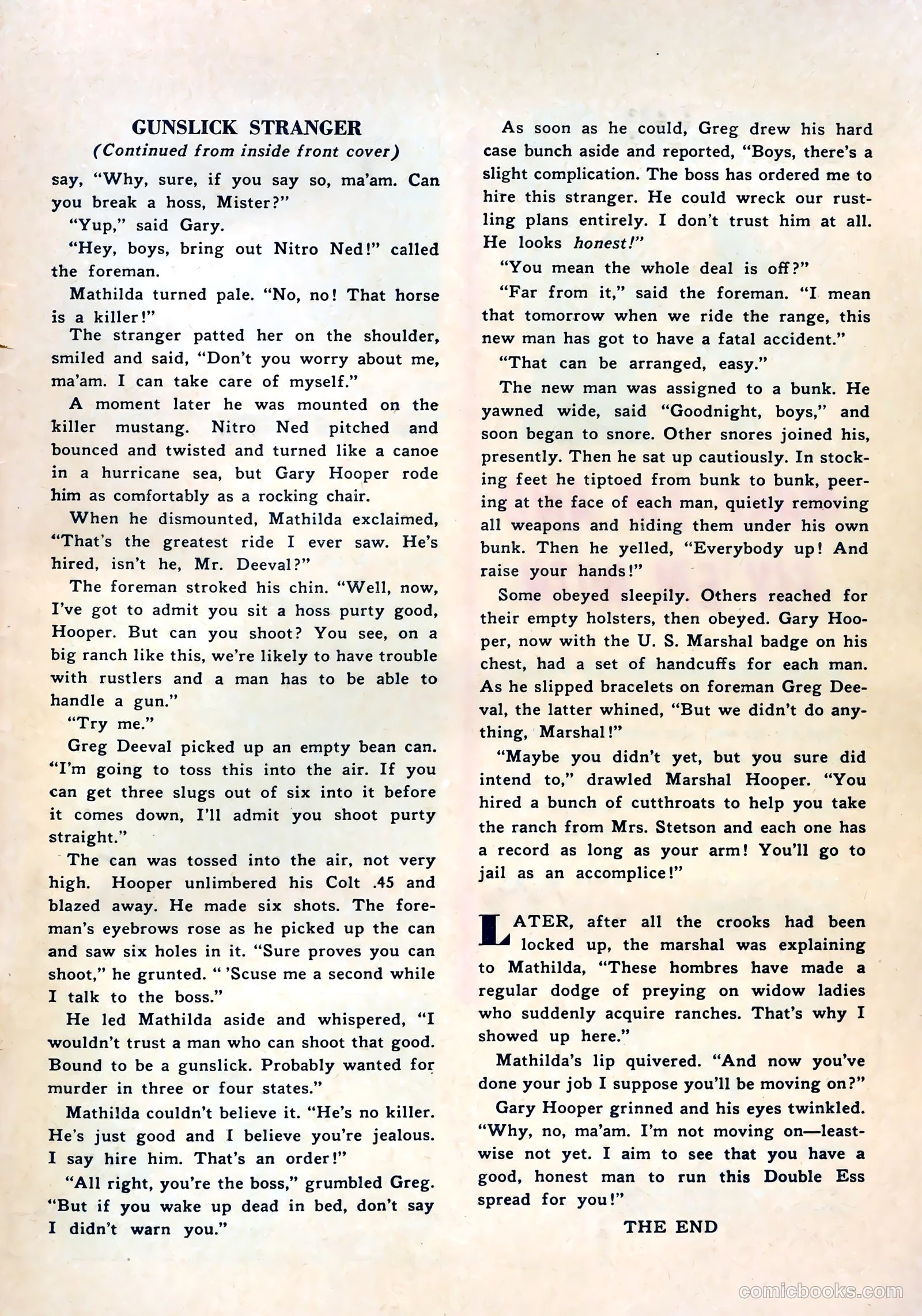 Tex Ritter Western #18 (1953) — page 35 of 36