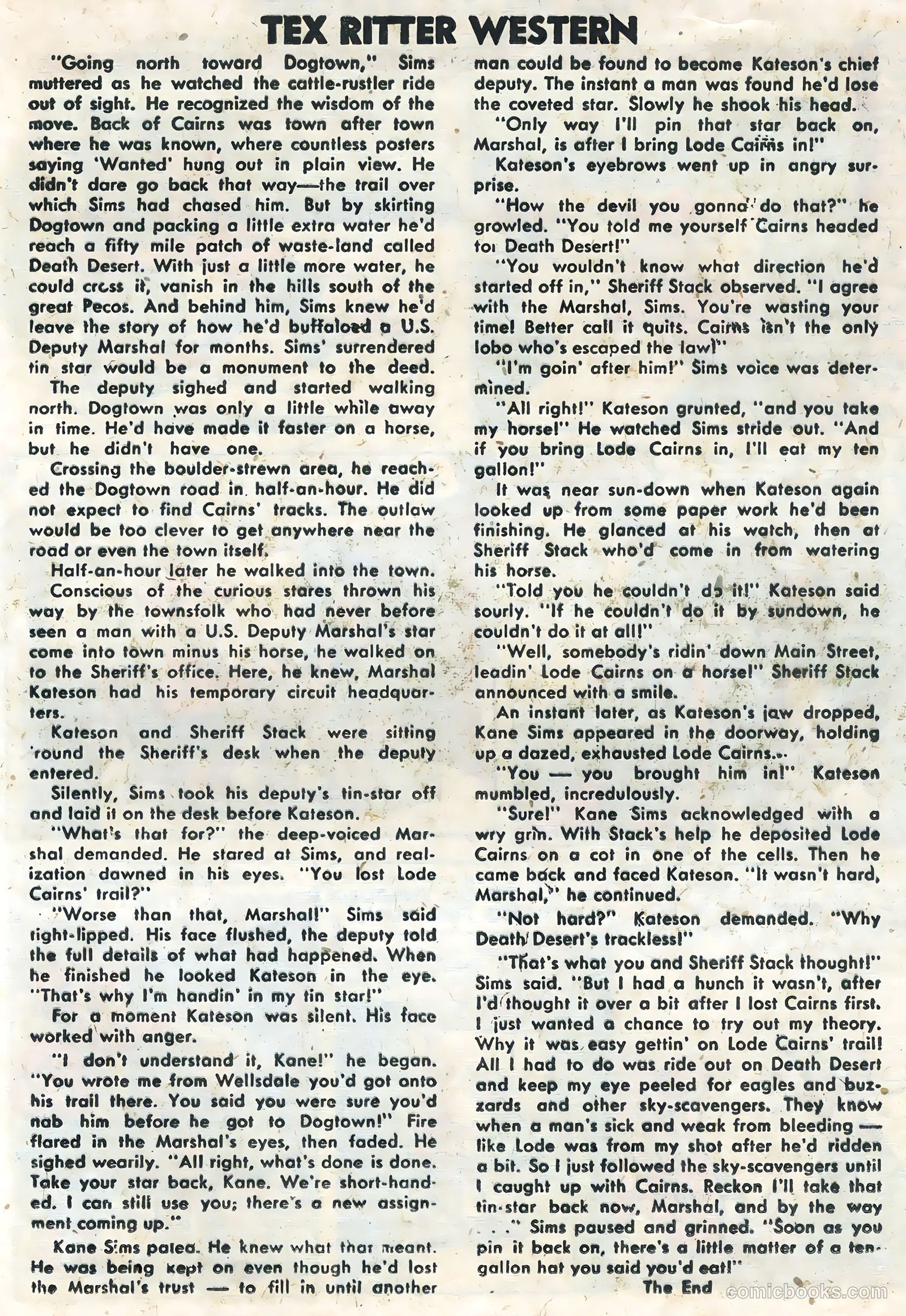 Tex Ritter Western #22 (1954) — page 21 of 36