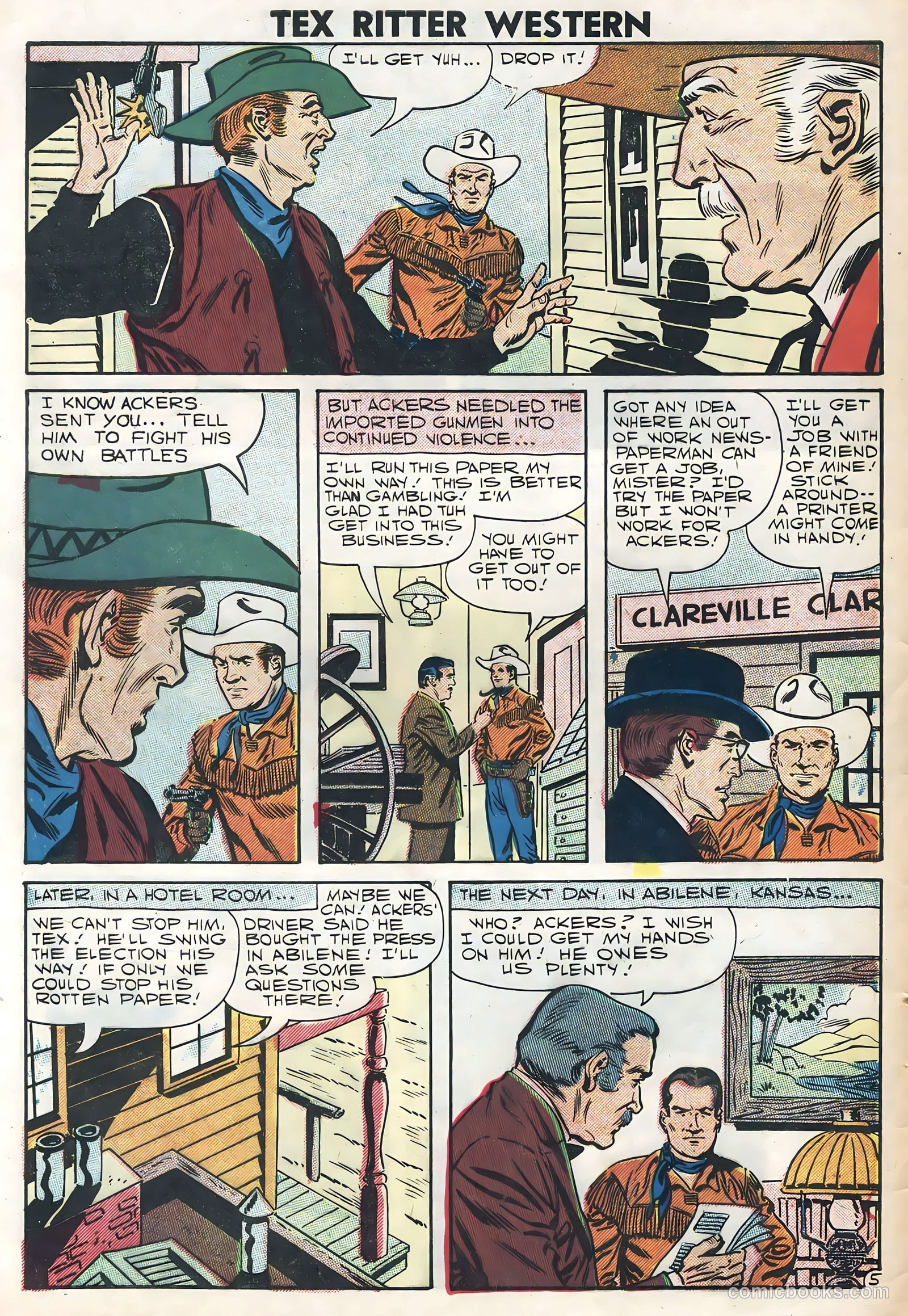 Tex Ritter Western #39 (1958) — page 8 of 36