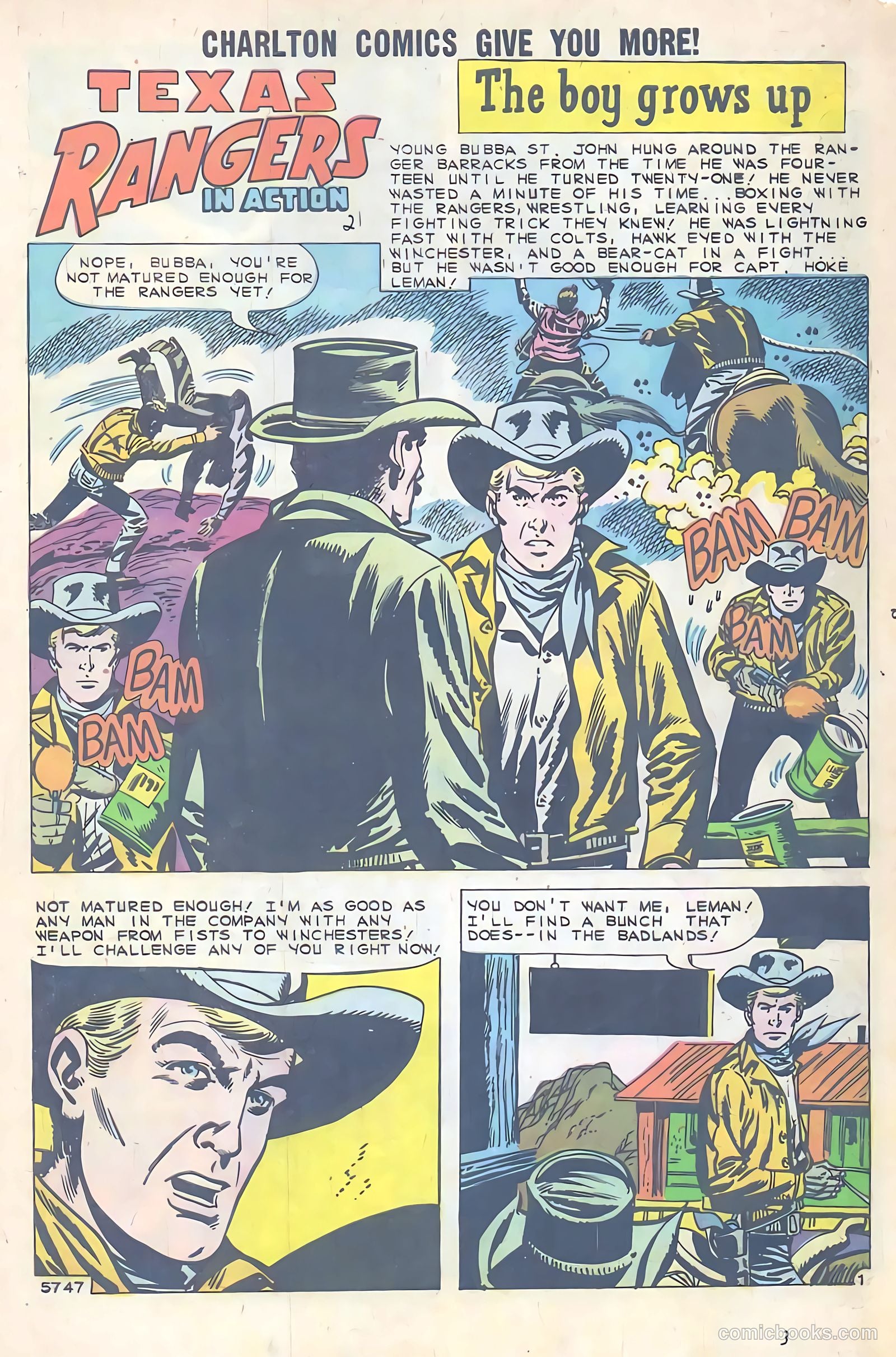 Texas Rangers in Action #21 (1960) — page 3 of 36