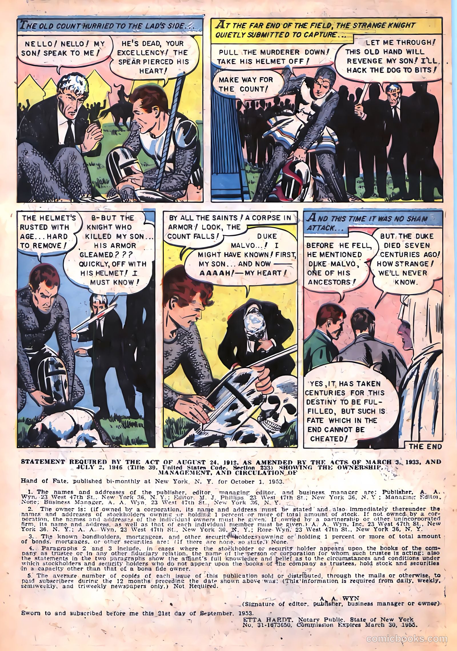 The Hand of Fate #23 (1954) — page 34 of 36