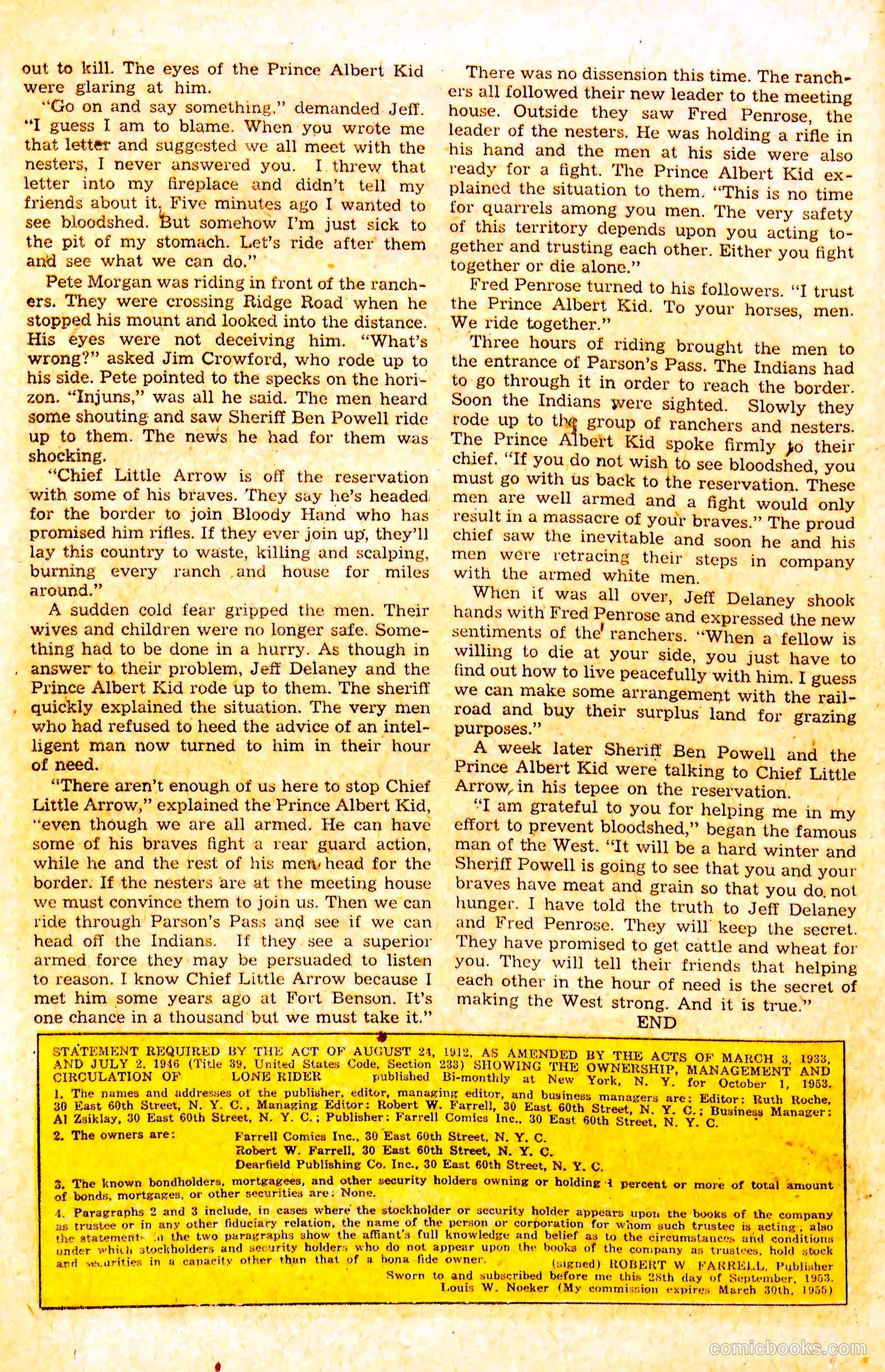 The Lone Rider #18 (1954) — page 18 of 36