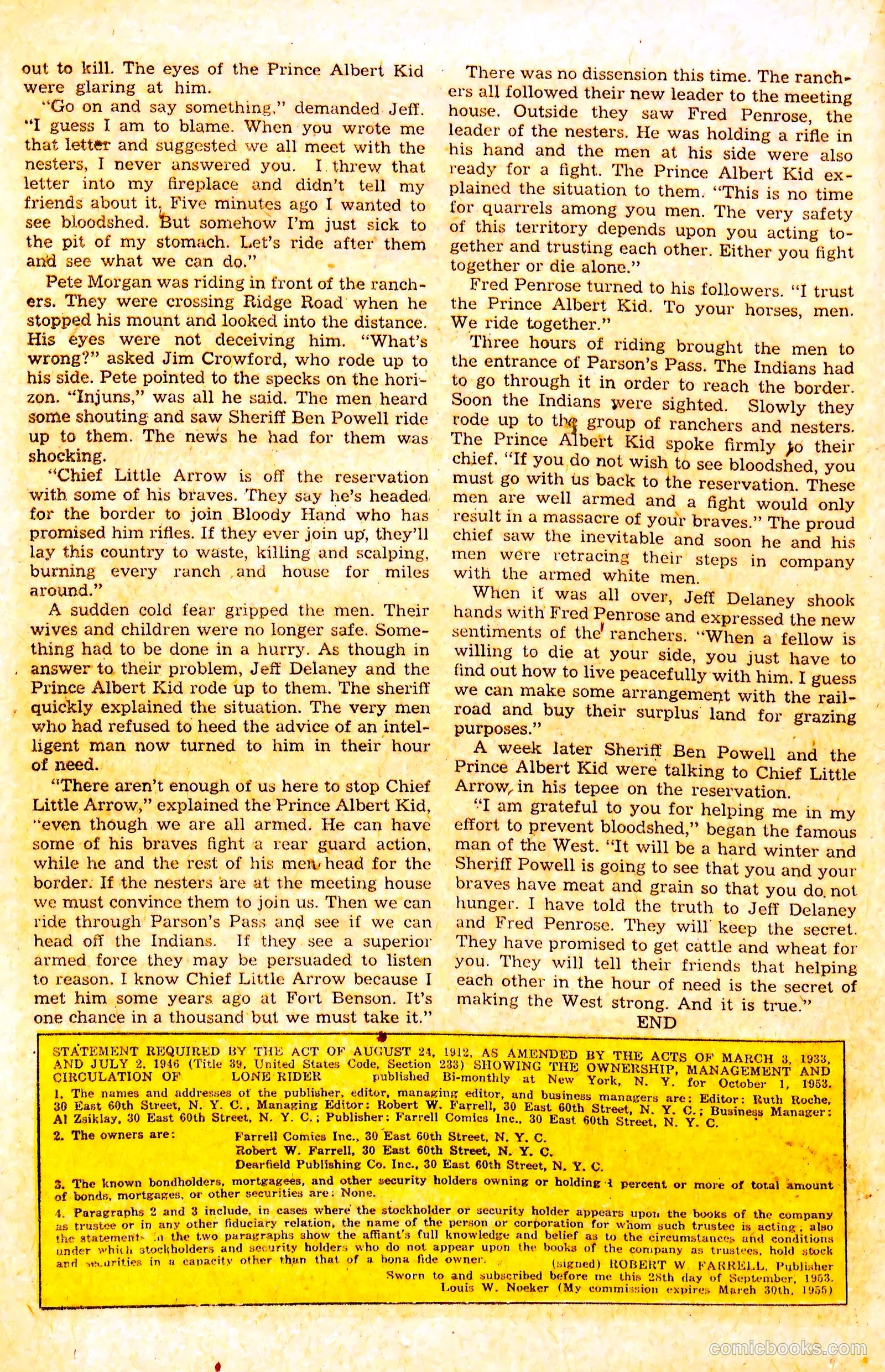 The Lone Rider #18 (1954) — page 18 of 36