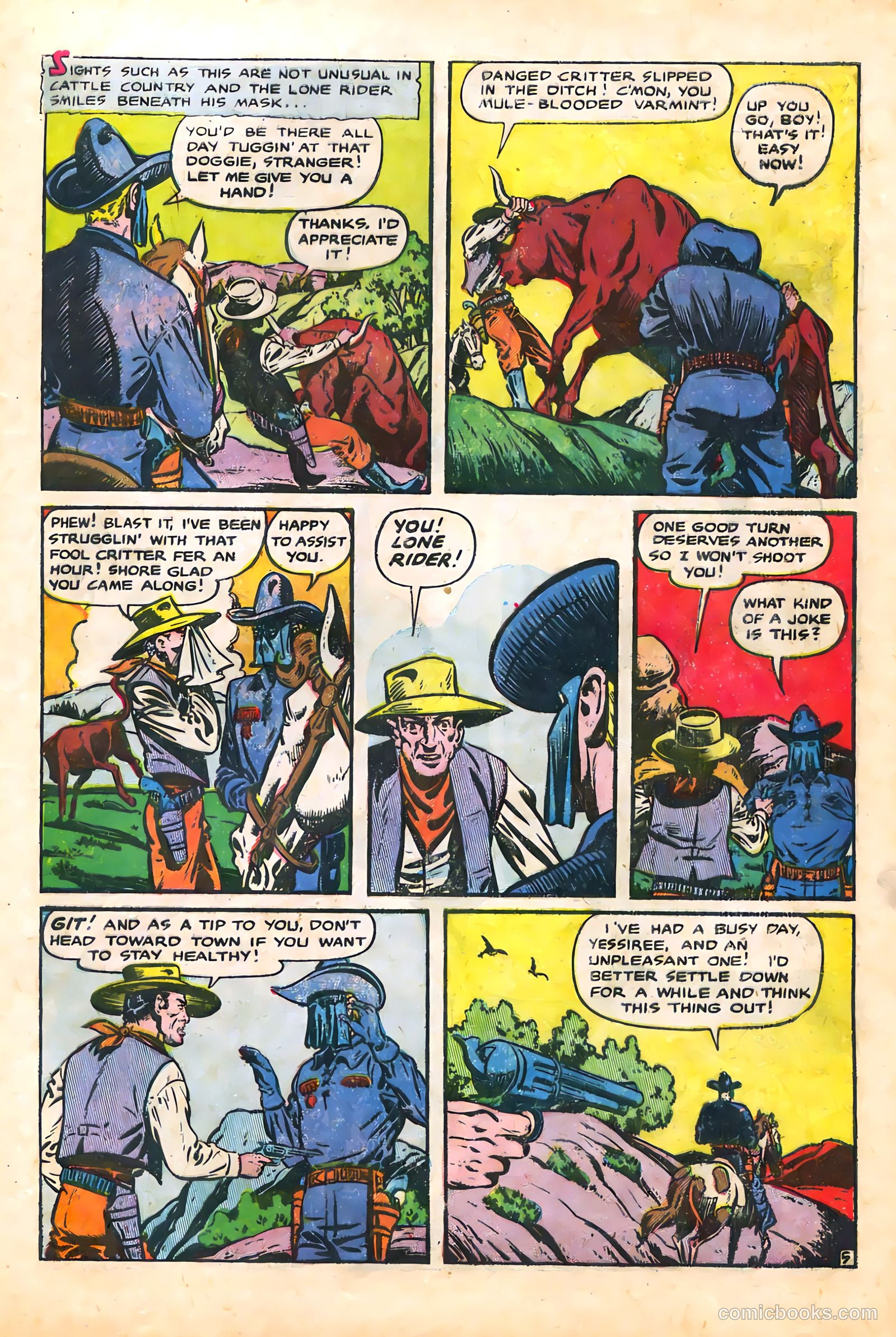 The Lone Rider #21 (1954) — page 9 of 36