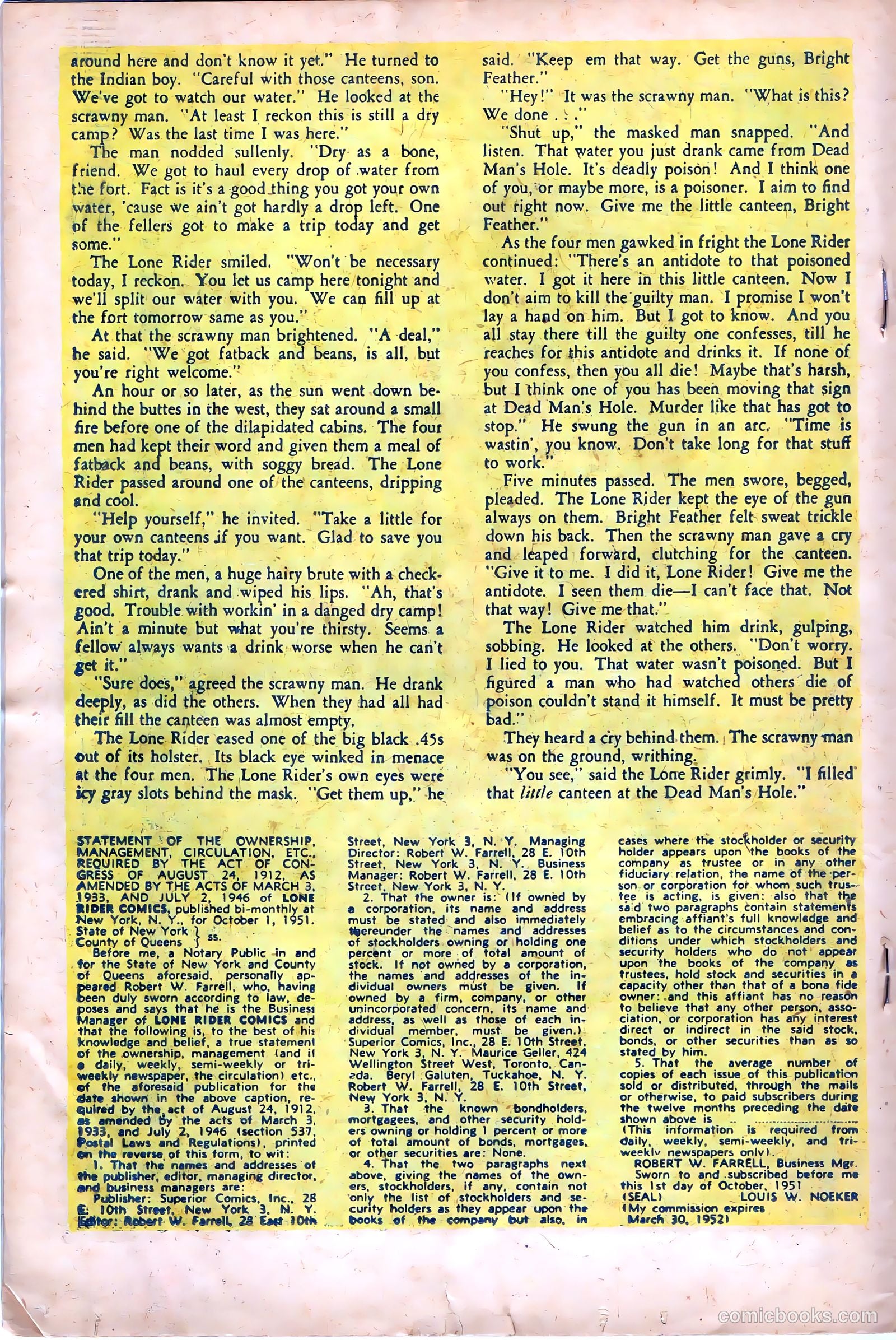 The Lone Rider #7 (1952) — page 18 of 36