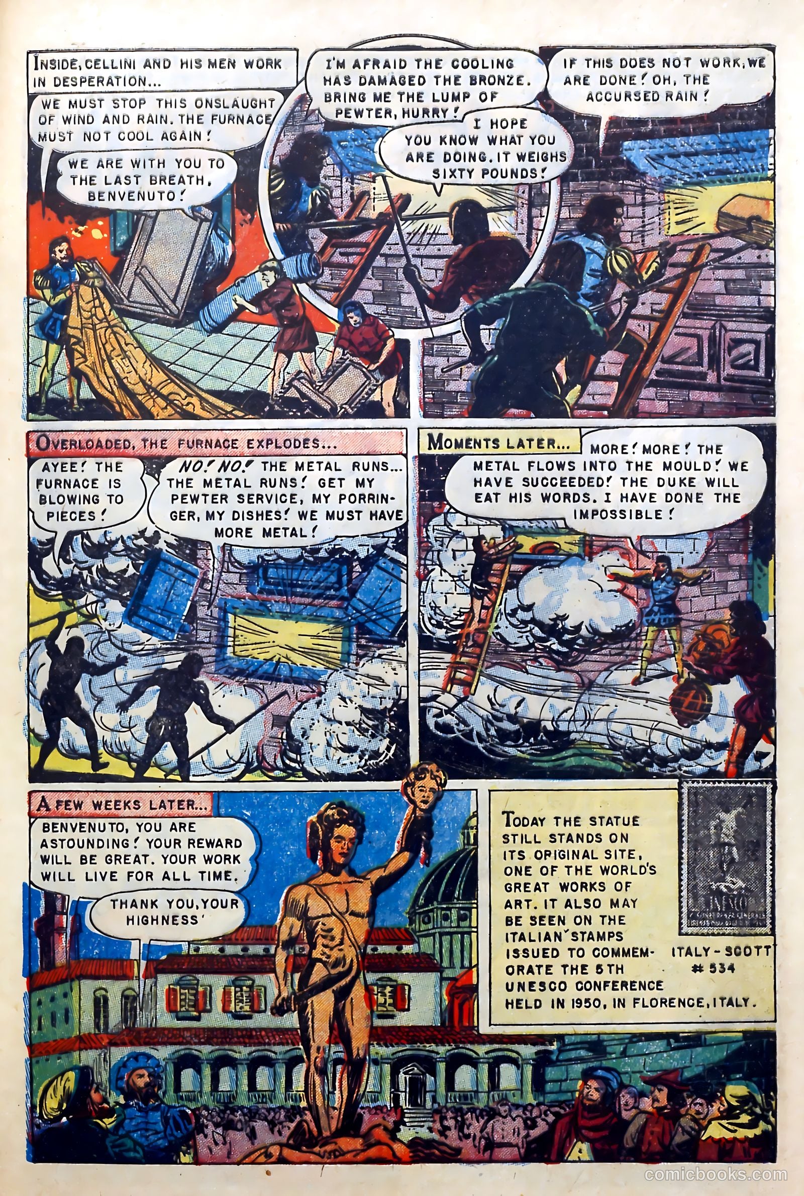 Thrilling Adventures in Stamps Comics #8 (1953) — page 36 of 55