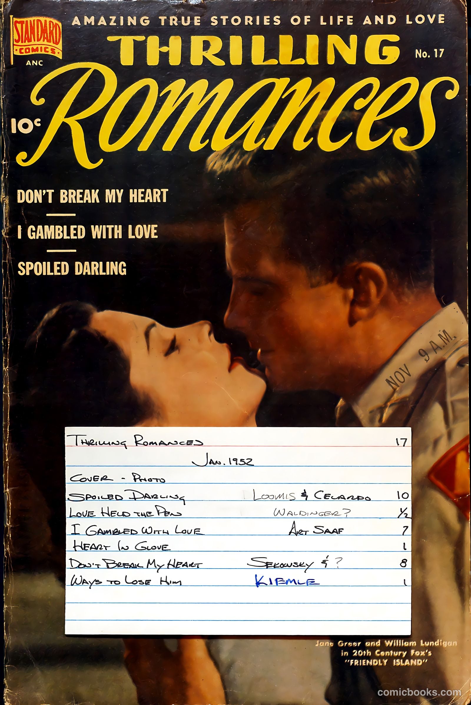 Thrilling Romances #17 (1952) — page 37 of 37