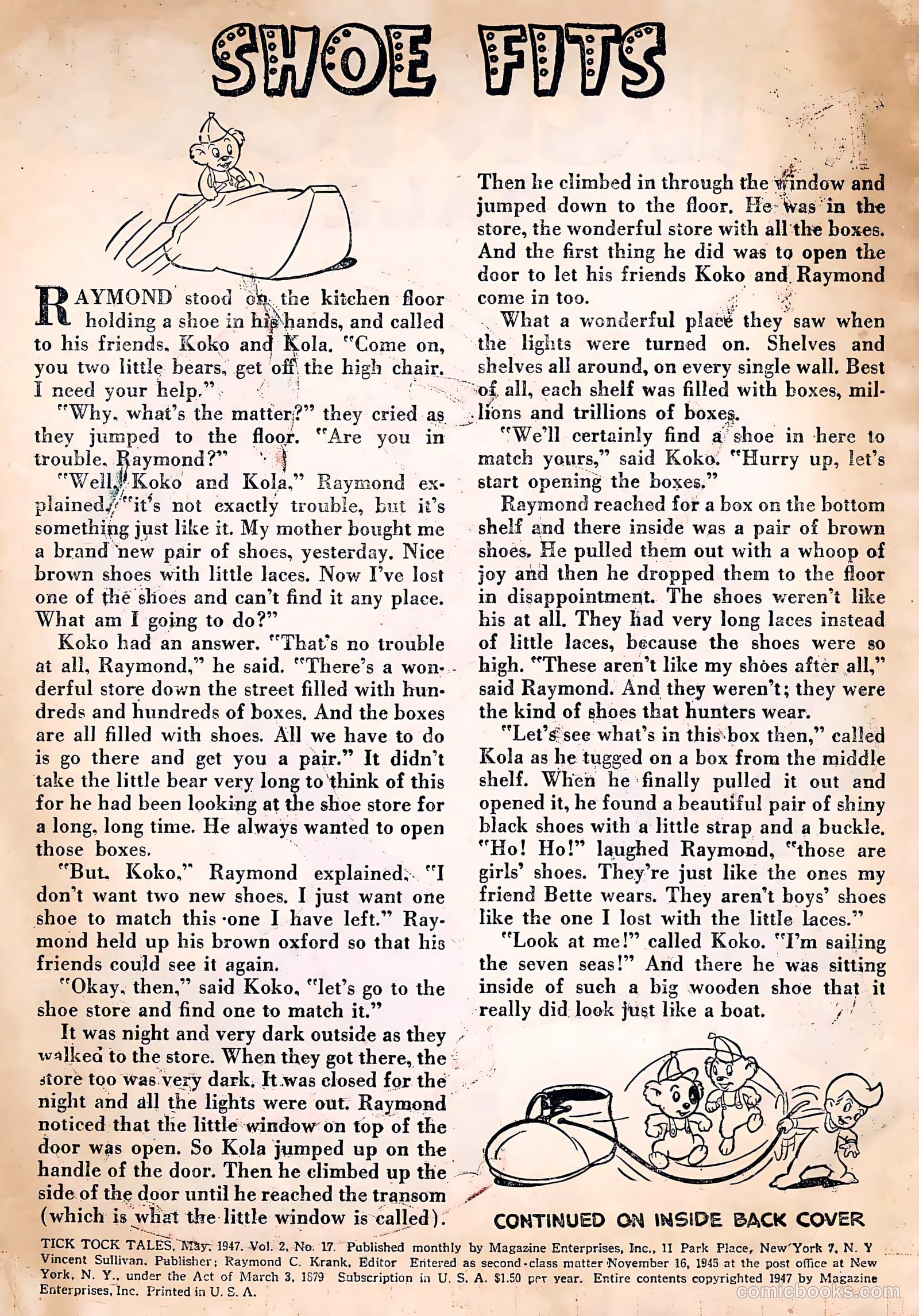 Tick Tock Tales [Tick Tock Comics] #17 (1947) — page 2 of 36