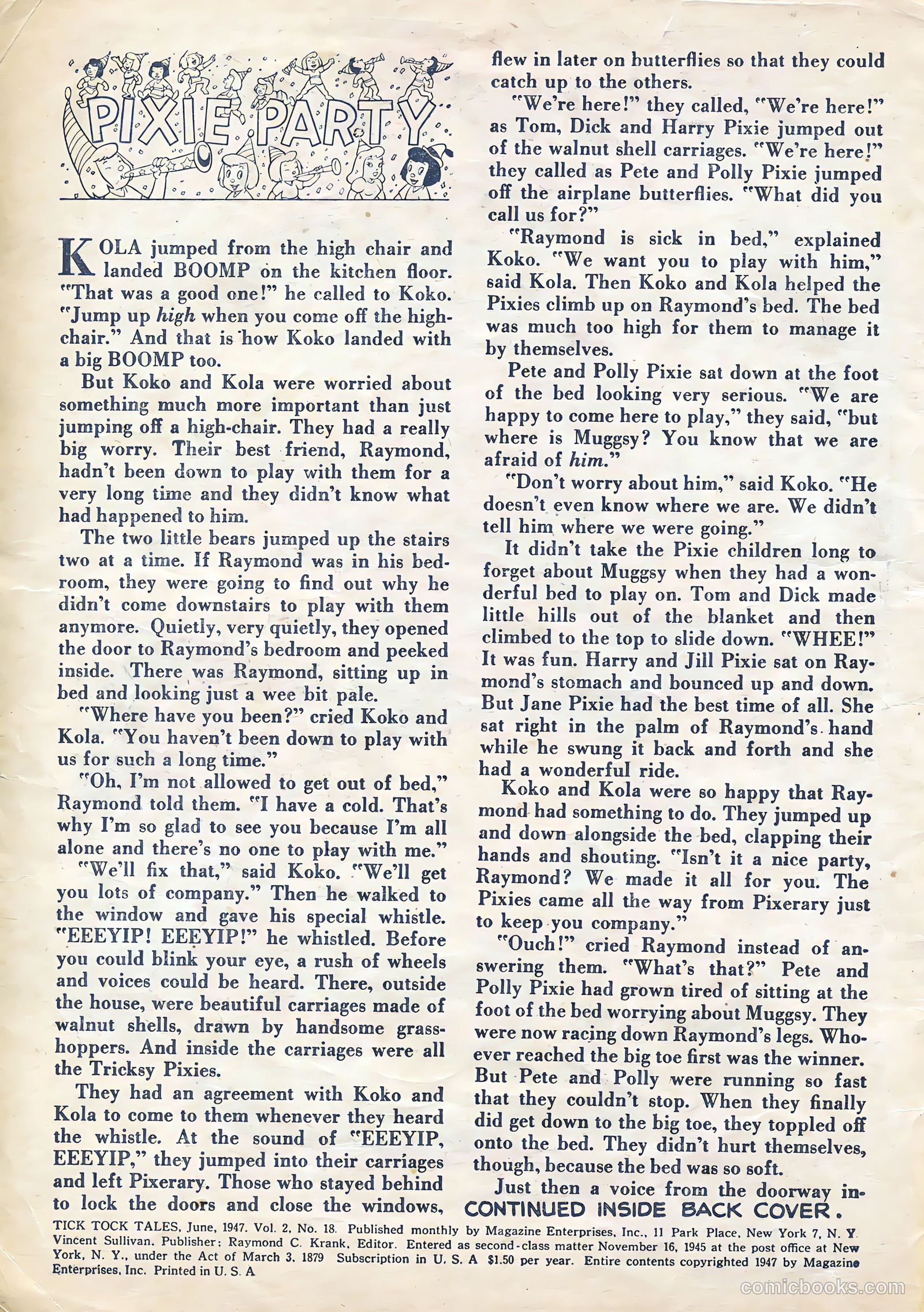 Tick Tock Tales [Tick Tock Comics] #18 (1947) — page 2 of 36