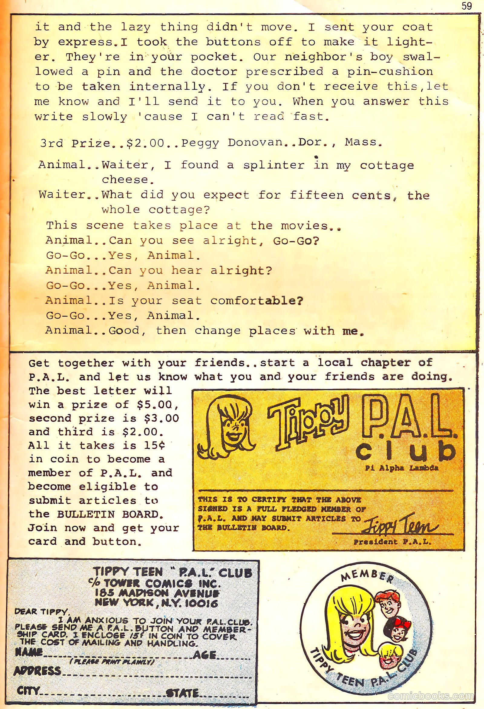 Tippy's Friends Go-Go and Animal #4 (1967) — page 61 of 68