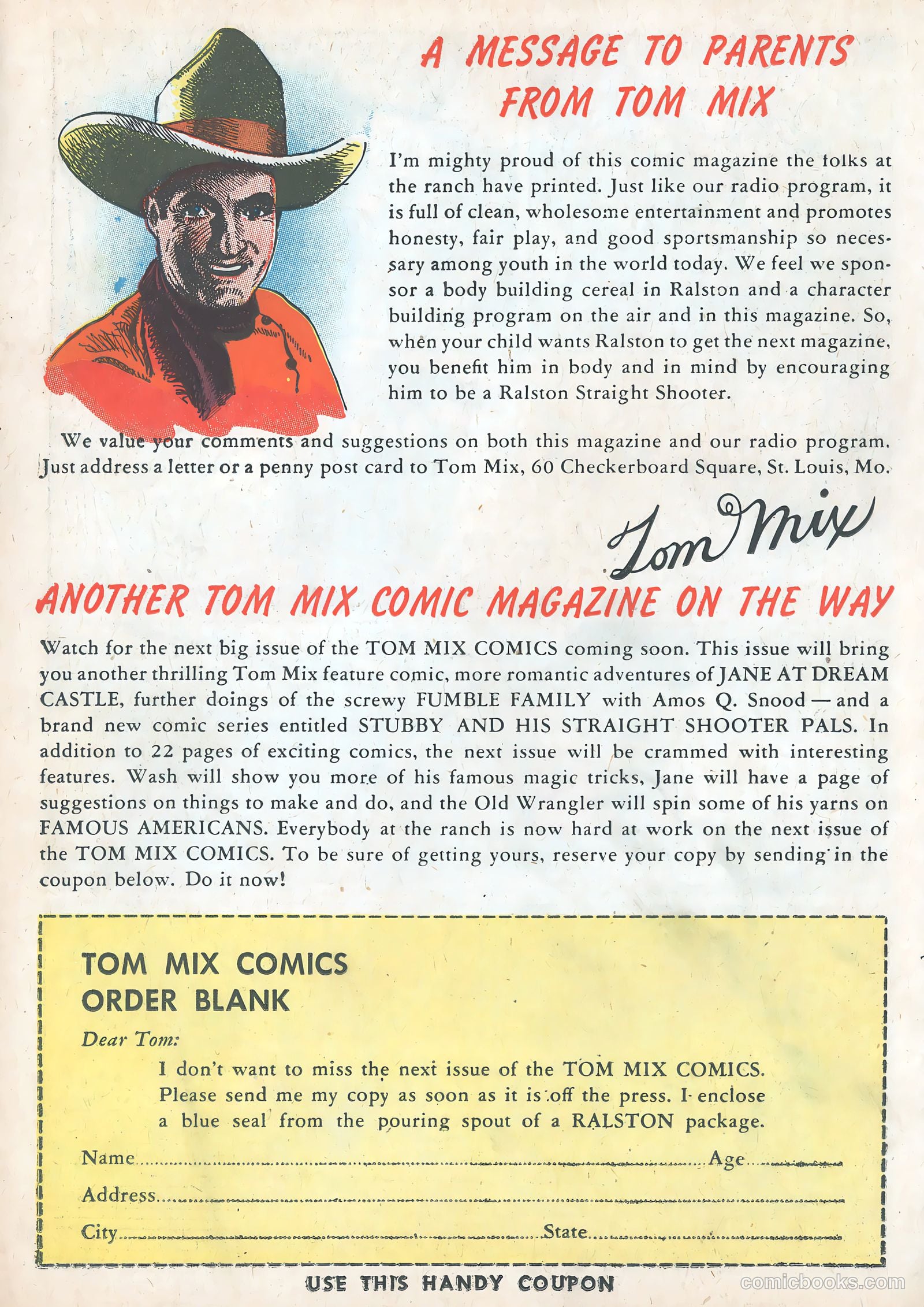 Tom Mix Comics #1 (1940) — page 32 of 34