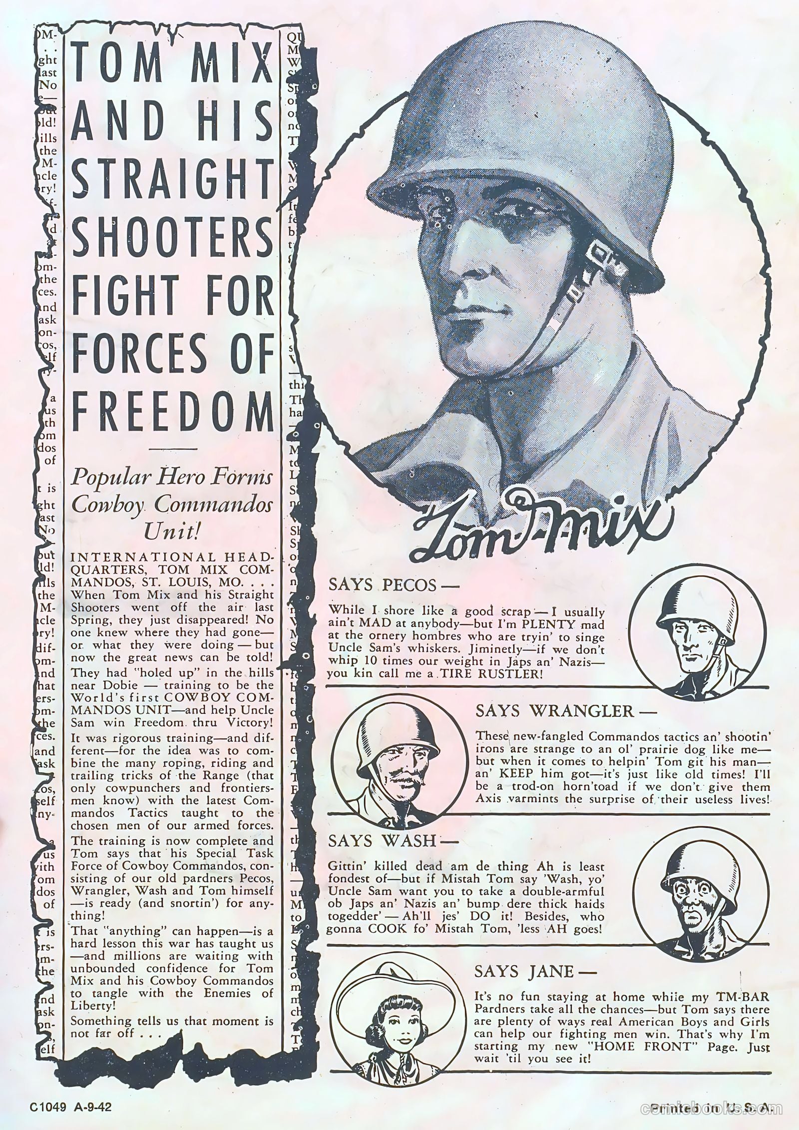 Tom Mix Commandos Comics #10 (1942) — page 2 of 35