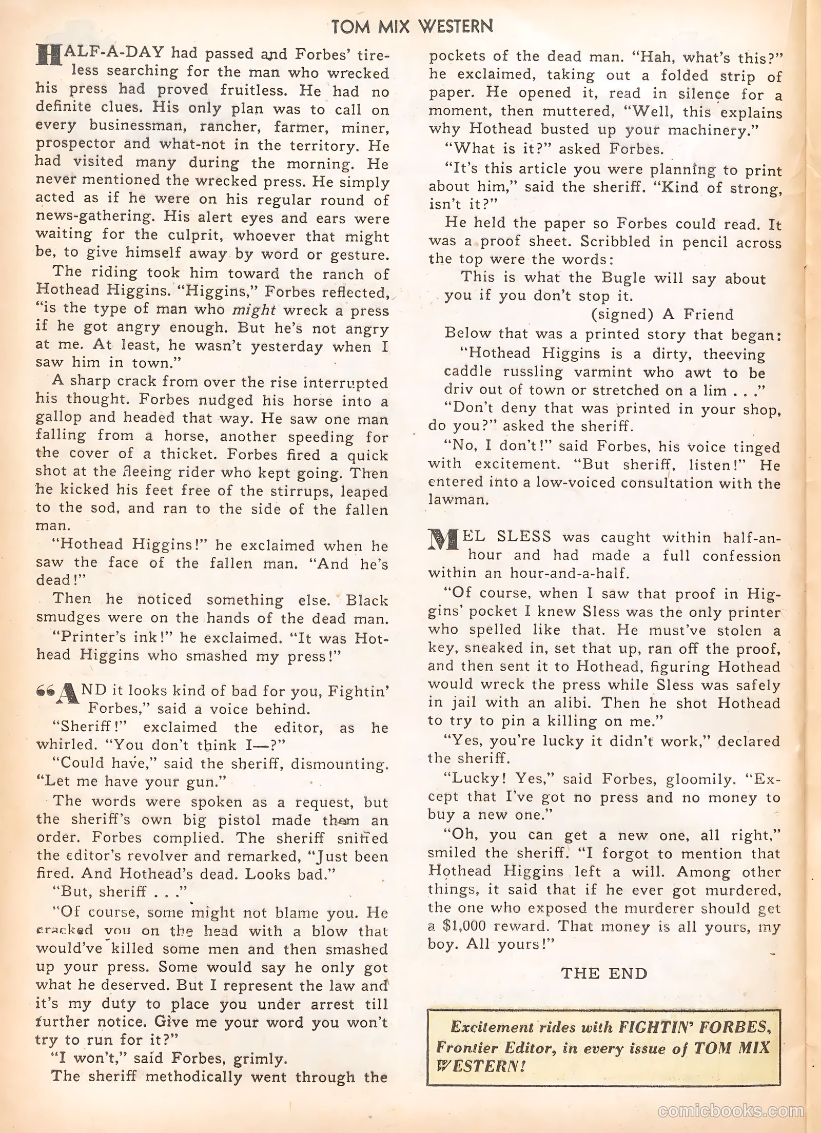 Tom Mix Western #23 (1949) — page 36 of 52