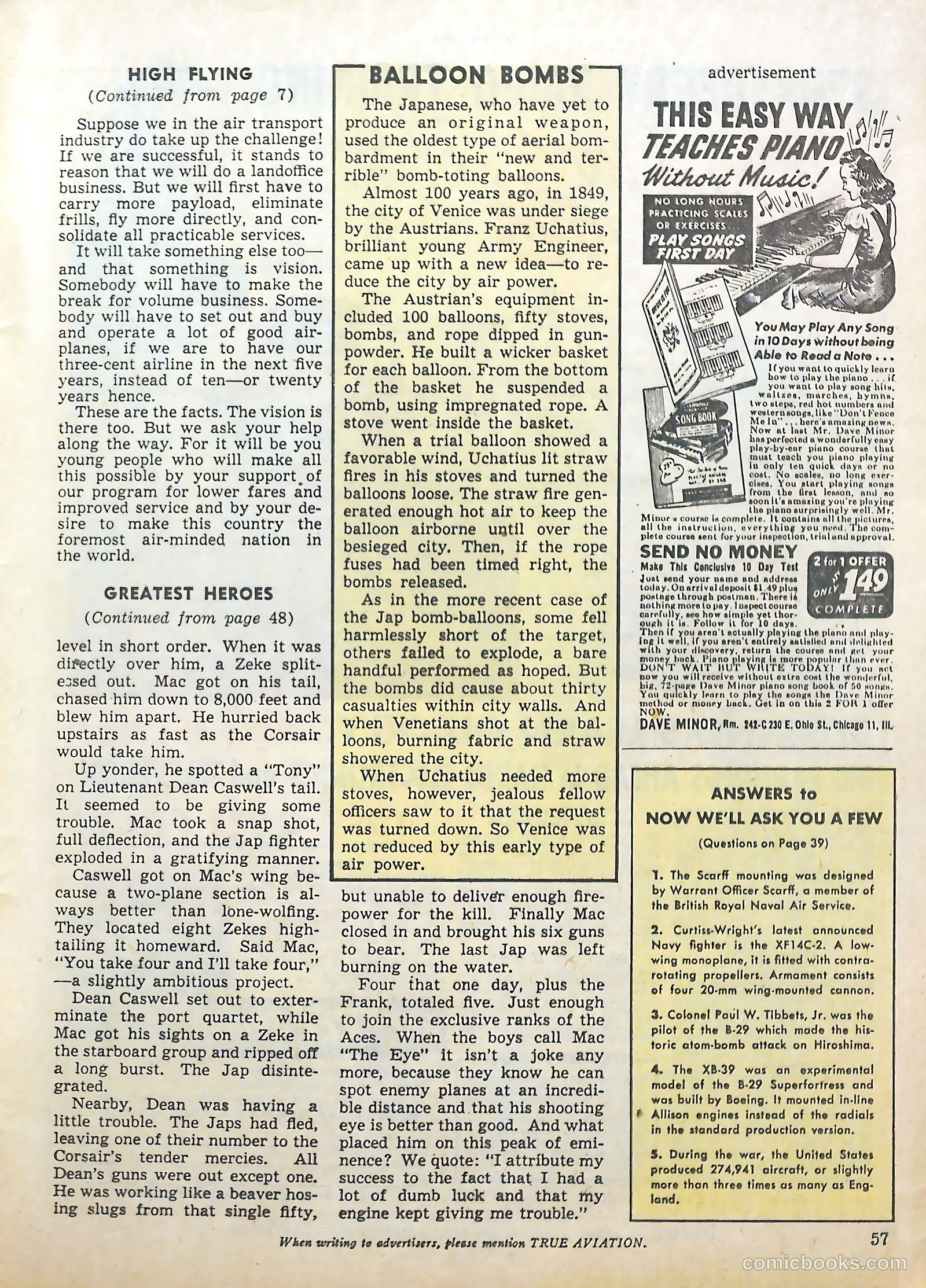 True Aviation Picture-Stories #13 (1946) — page 59 of 62