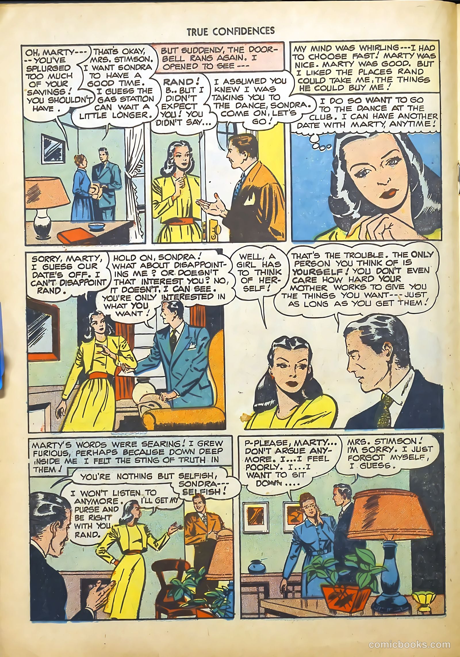 True Confidences #1 (1949) — page 18 of 36