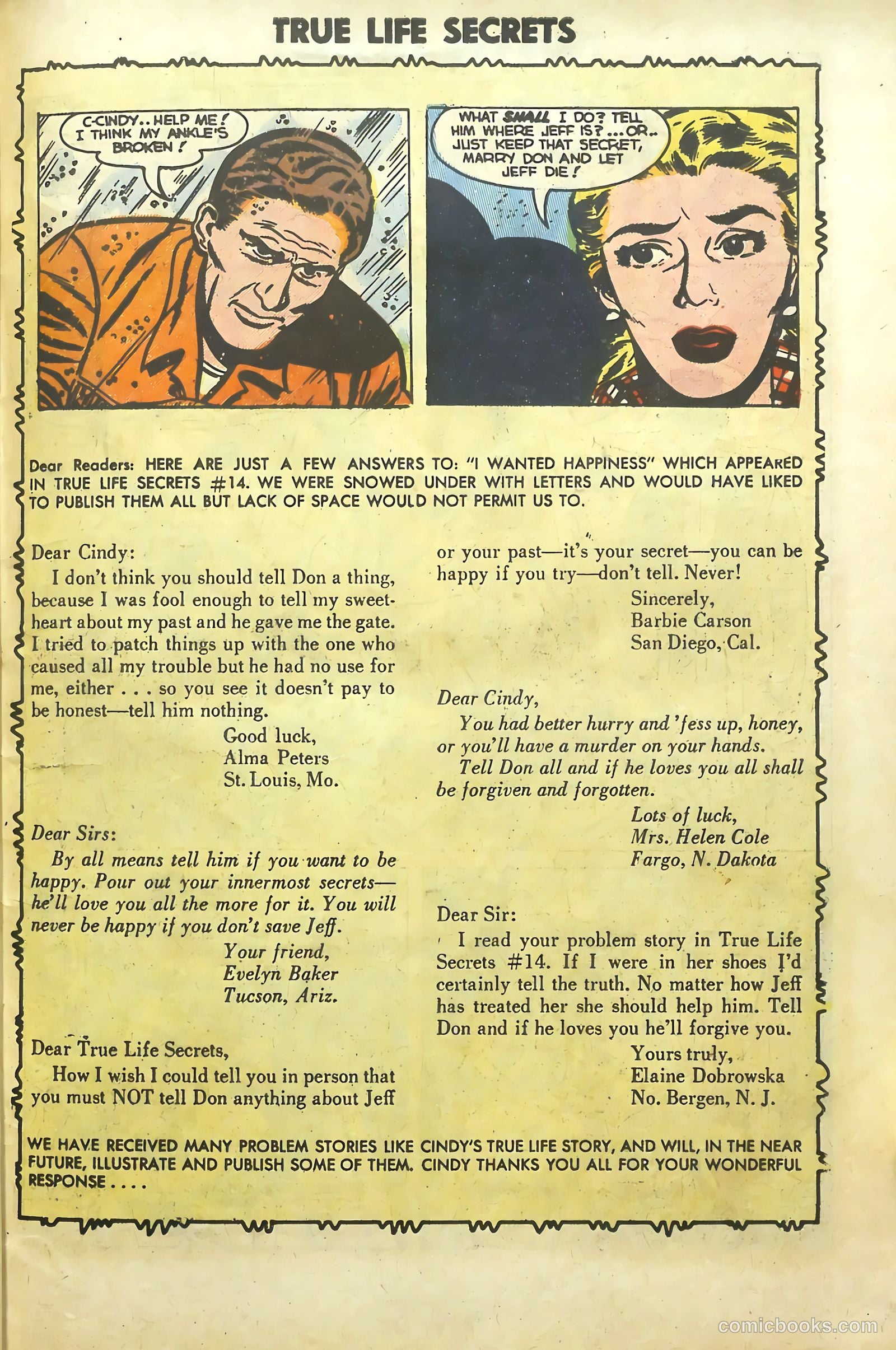 True Life Secrets #16 (1953) — page 27 of 36