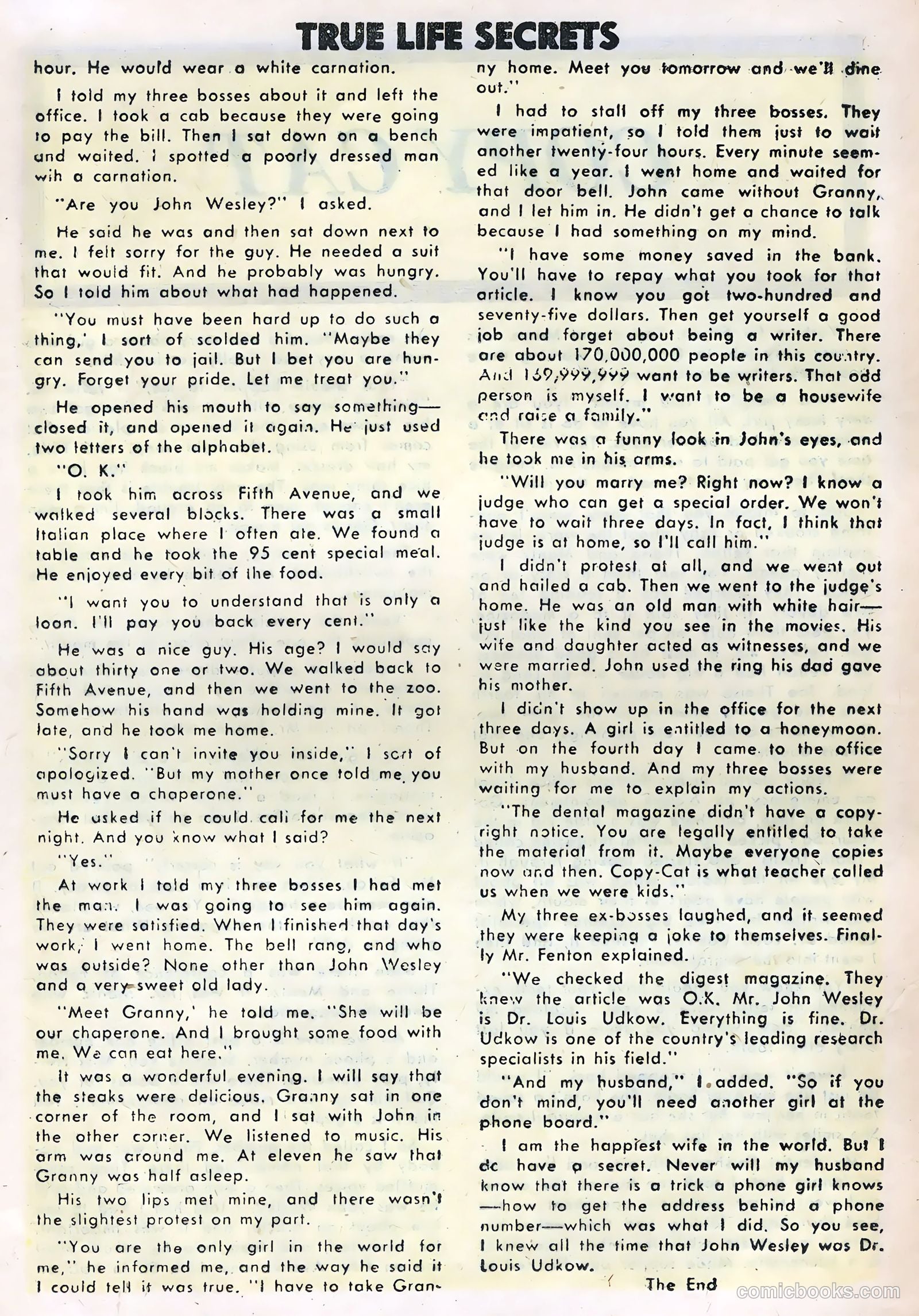 True Life Secrets #24 (1955) — page 20 of 36