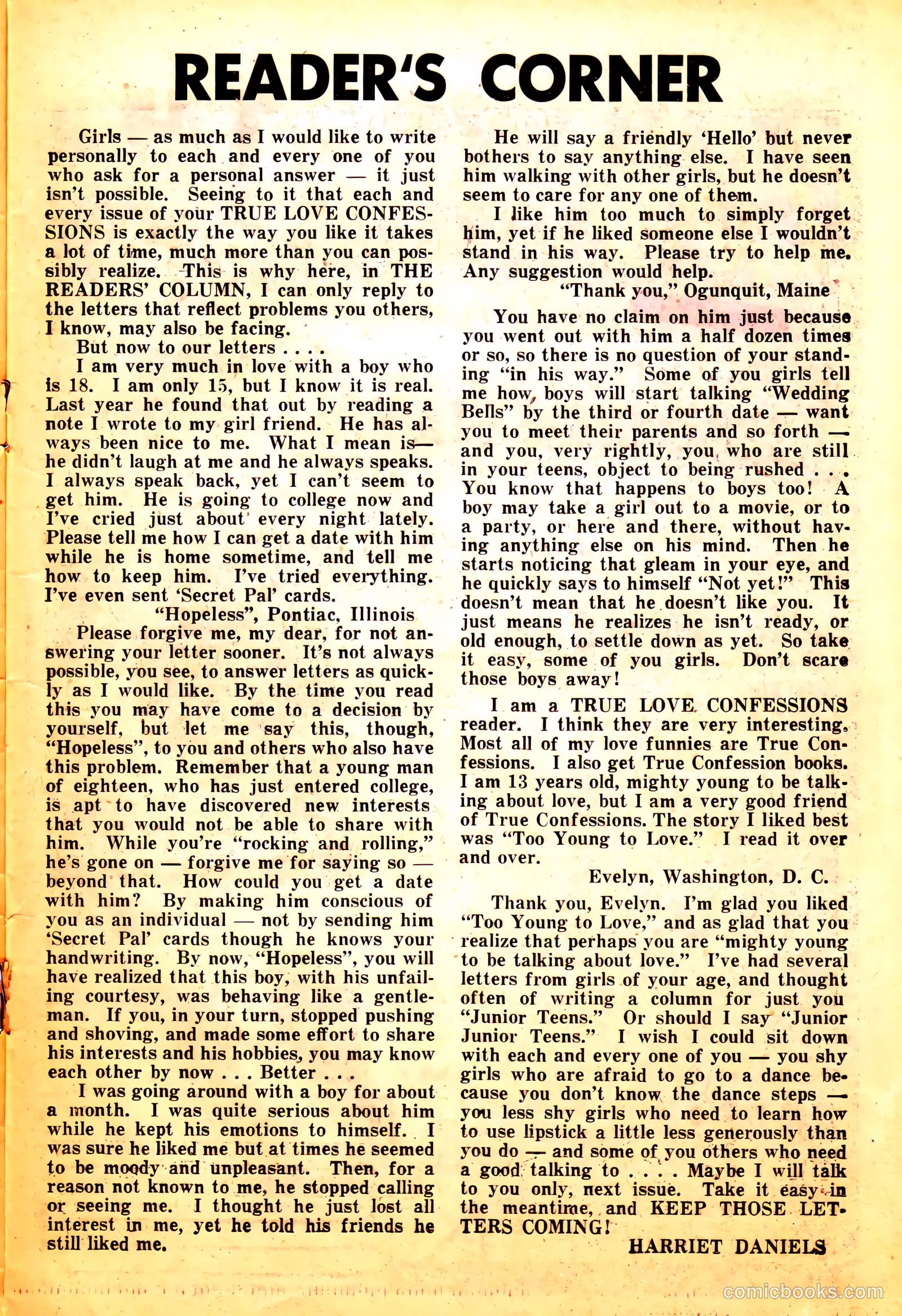 True Love Confessions #11 (1956) — page 11 of 36