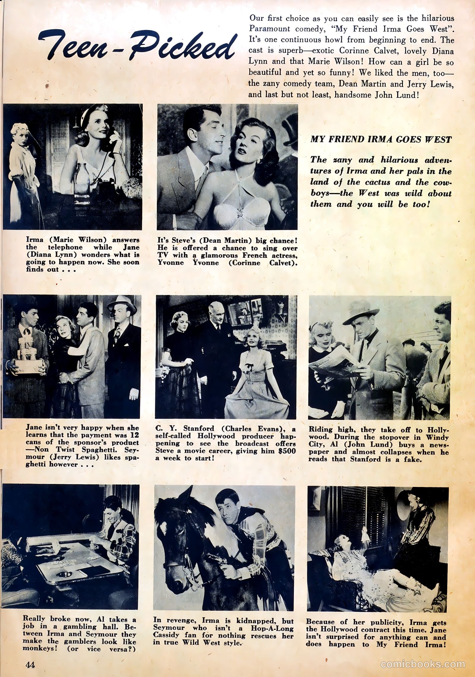 True Movie and Television #1 (1950) — page 44 of 52