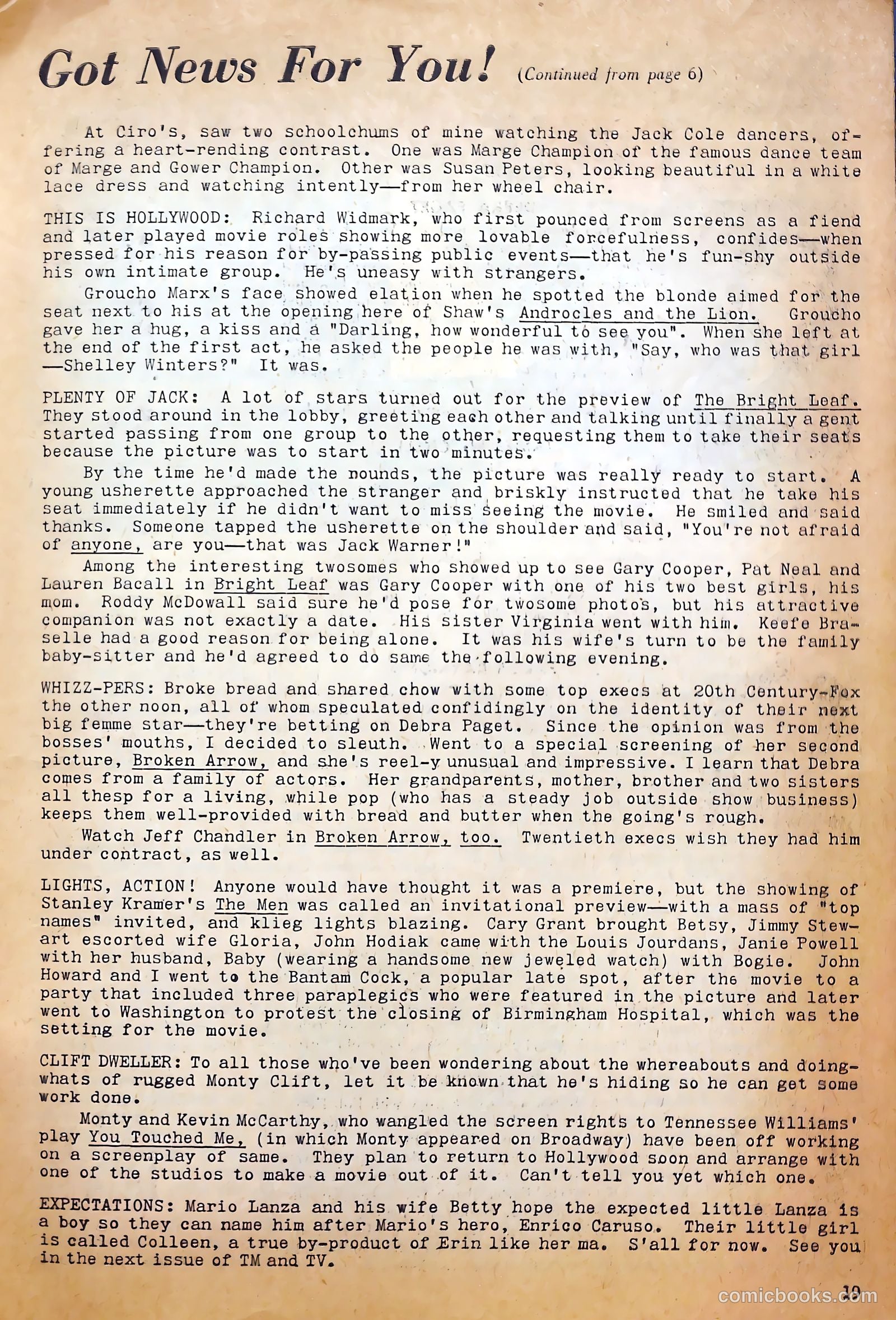 True Movie and Television #2 (1950) — page 19 of 52
