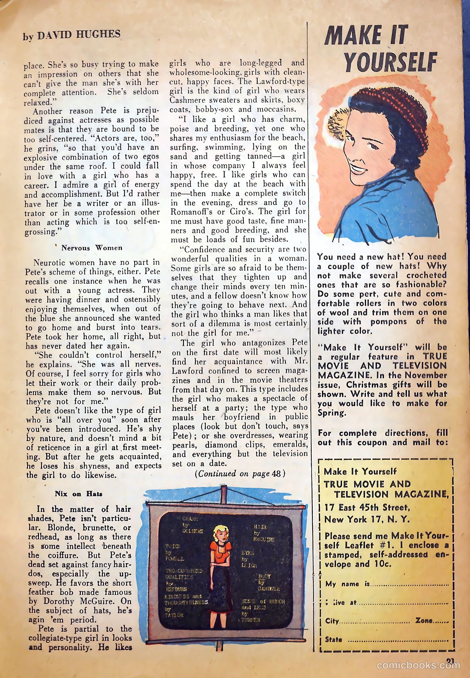 True Movie and Television #2 (1950) — page 21 of 52