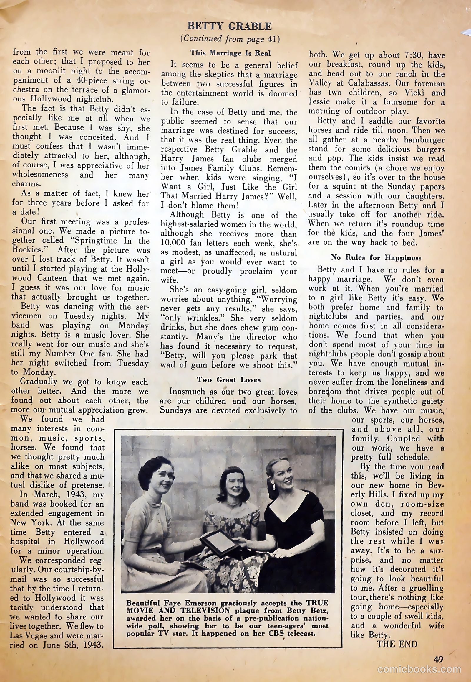 True Movie and Television #2 (1950) — page 49 of 52