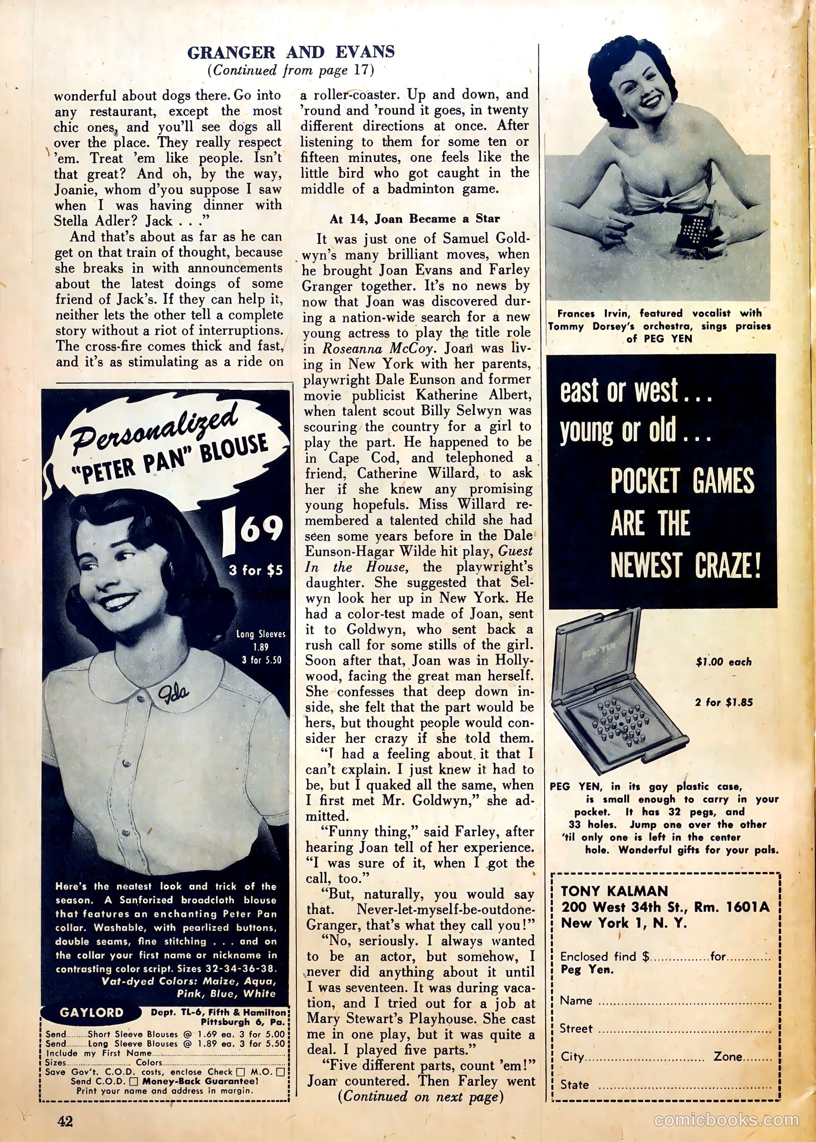 True Movie and Television #3 (1950) — page 42 of 52