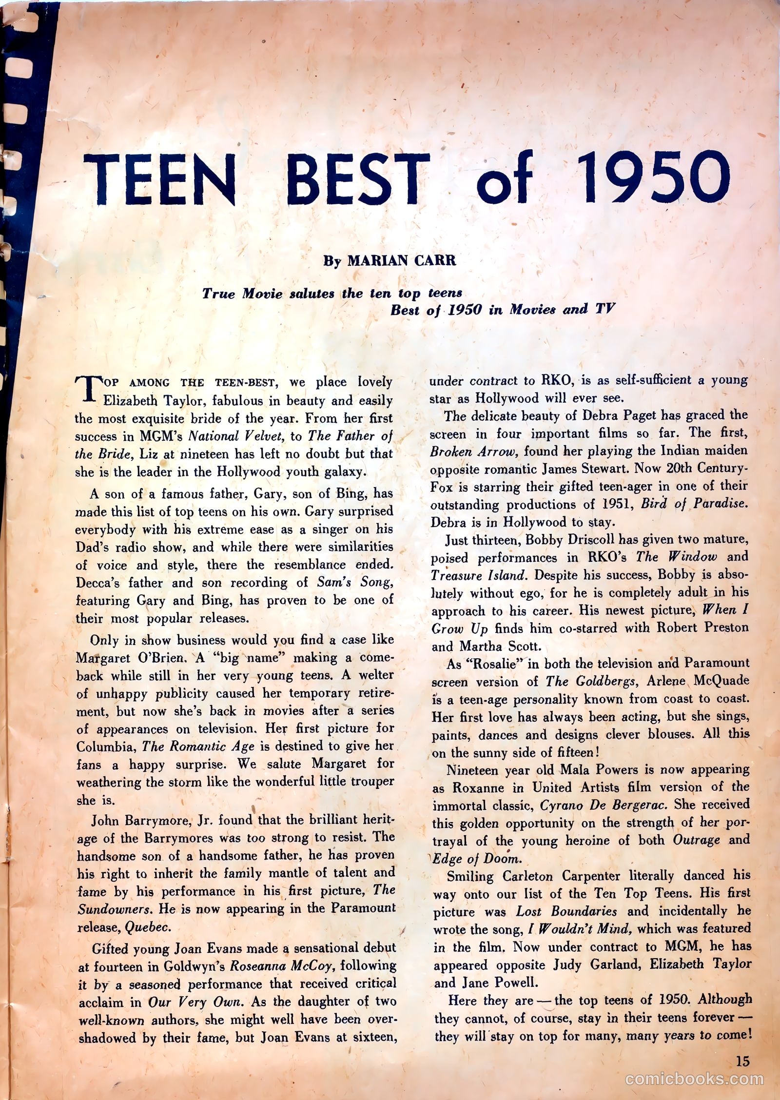 True Movie and Television #4 (1951) — page 15 of 52