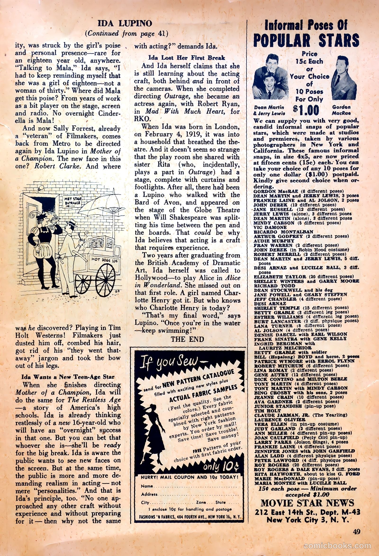 True Movie and Television #4 (1951) — page 49 of 52